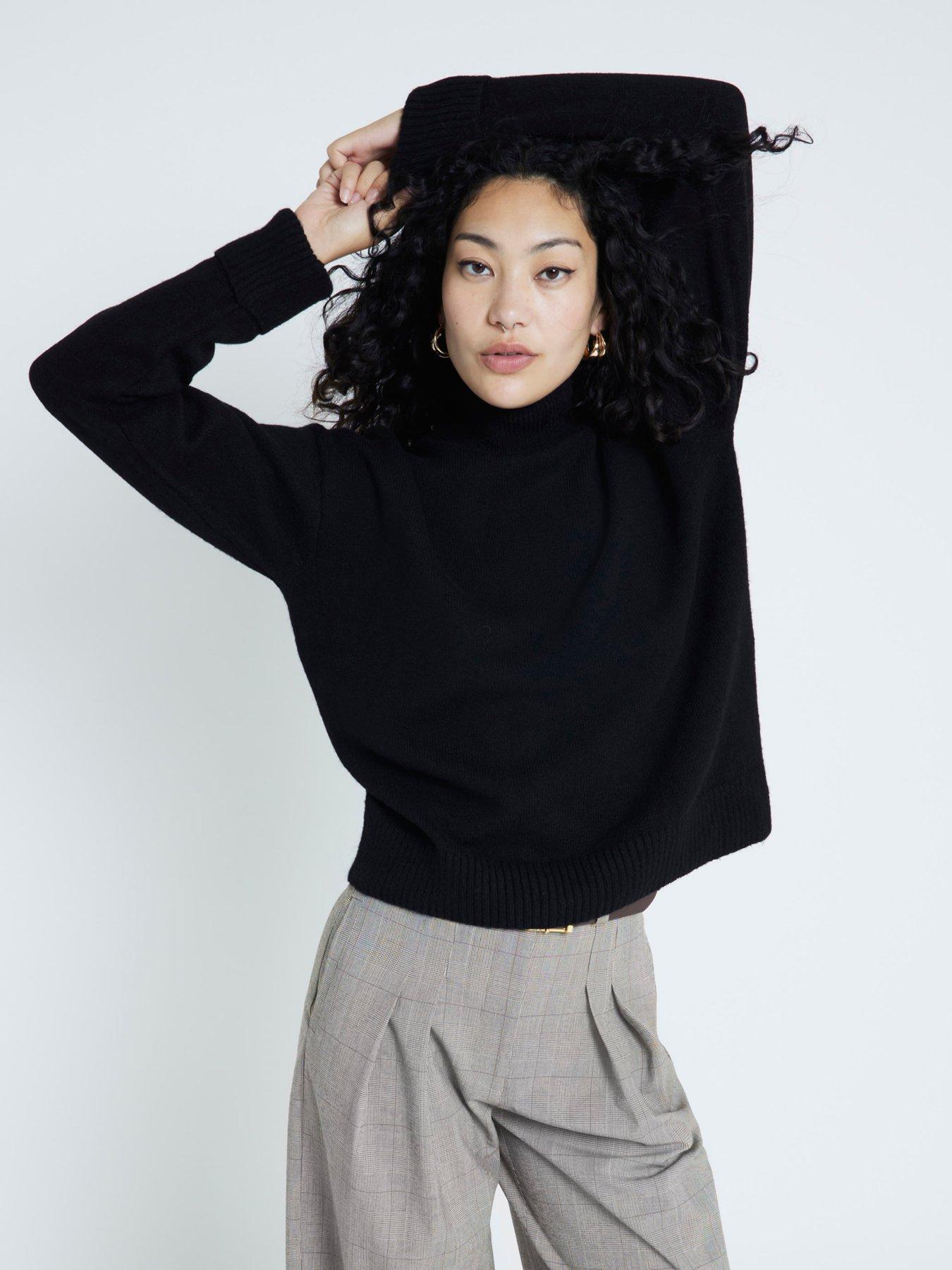 river-island-oversized-roll-neck-jumper-blackfront