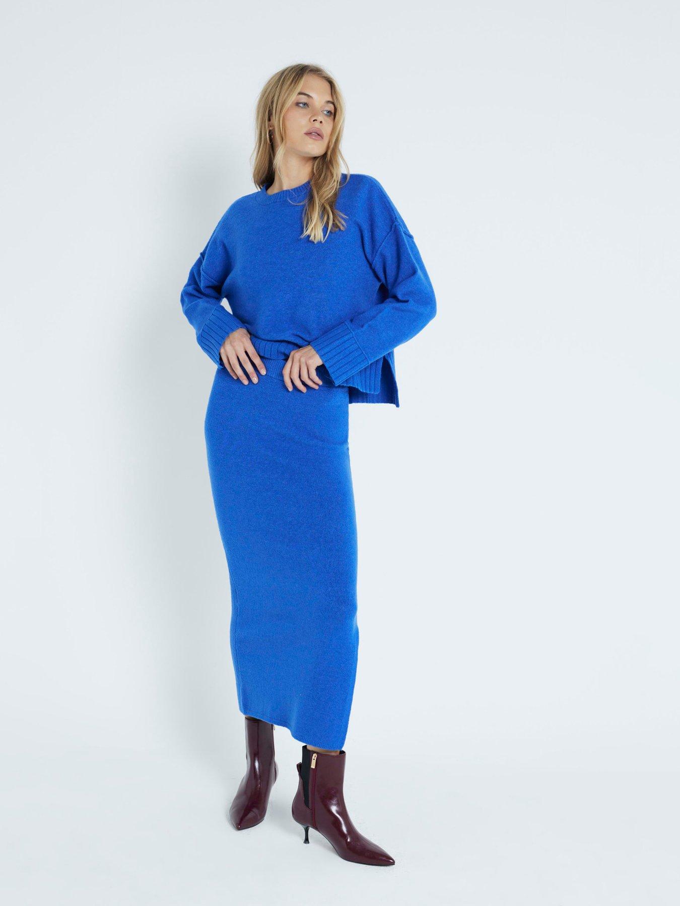undefined Chunky Cropped Jumper - Bright Blue