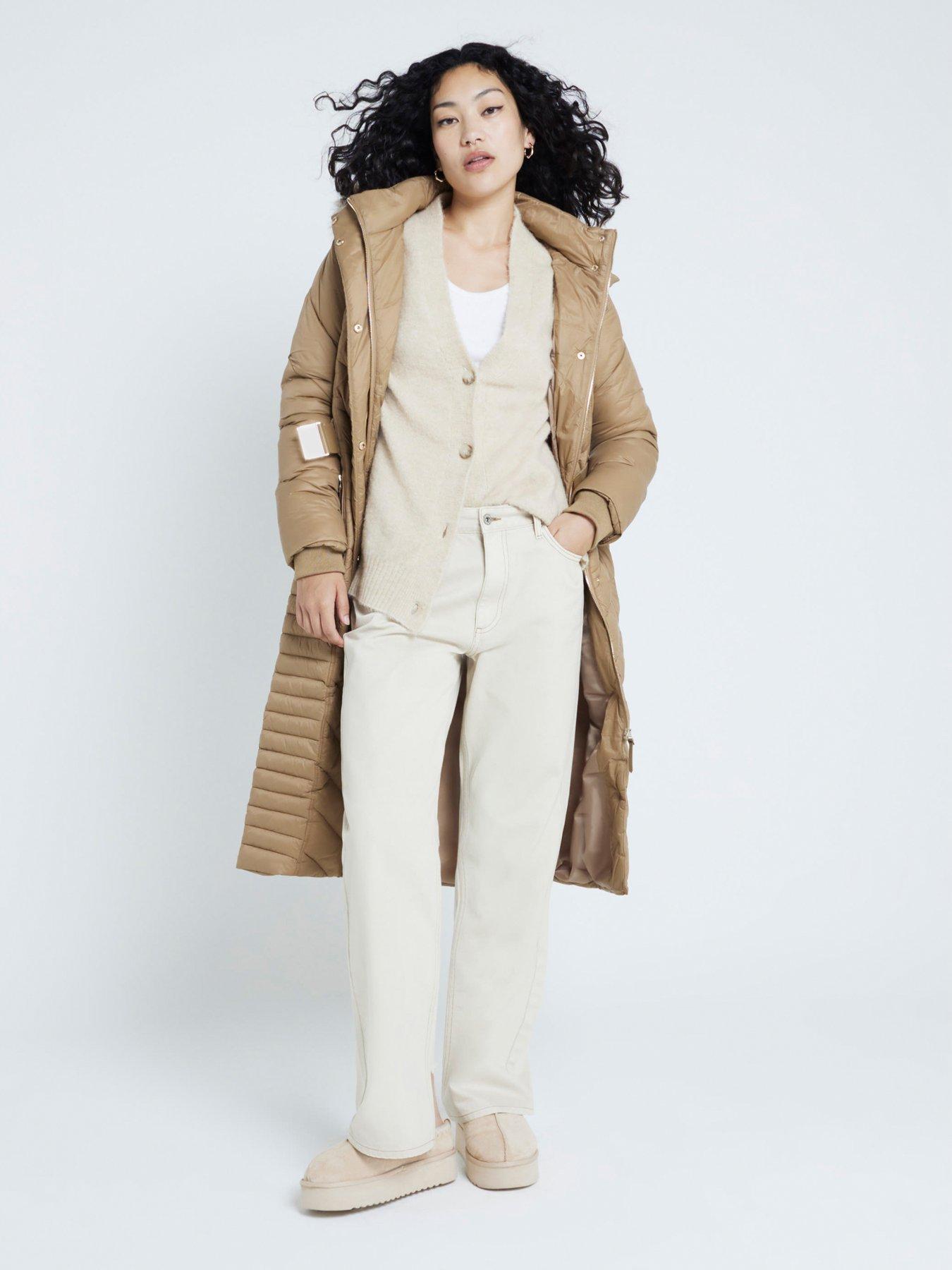 river-island-slim-padded-jacket-light-brown