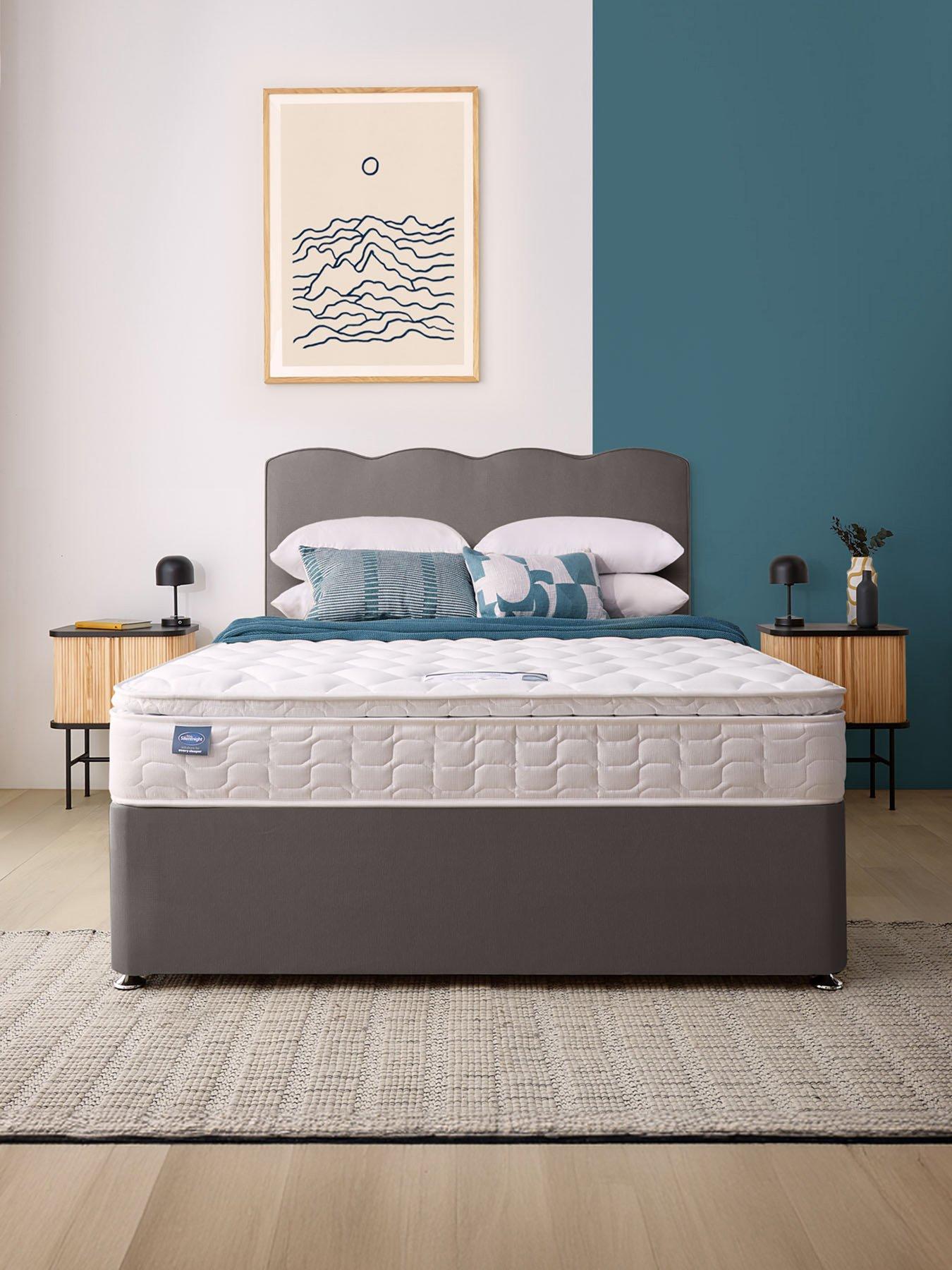 Image of Silentnight Miracoil Eco Pillowtop Divan Bed with Storage Options (Headboard Included) - Firm