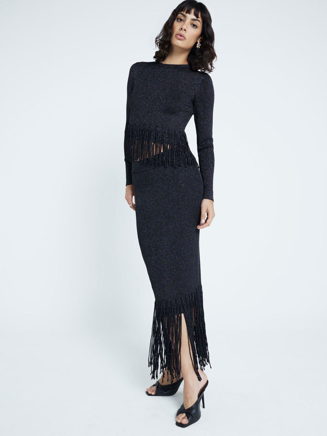 river-island-fringe-detail-jumper-blackback