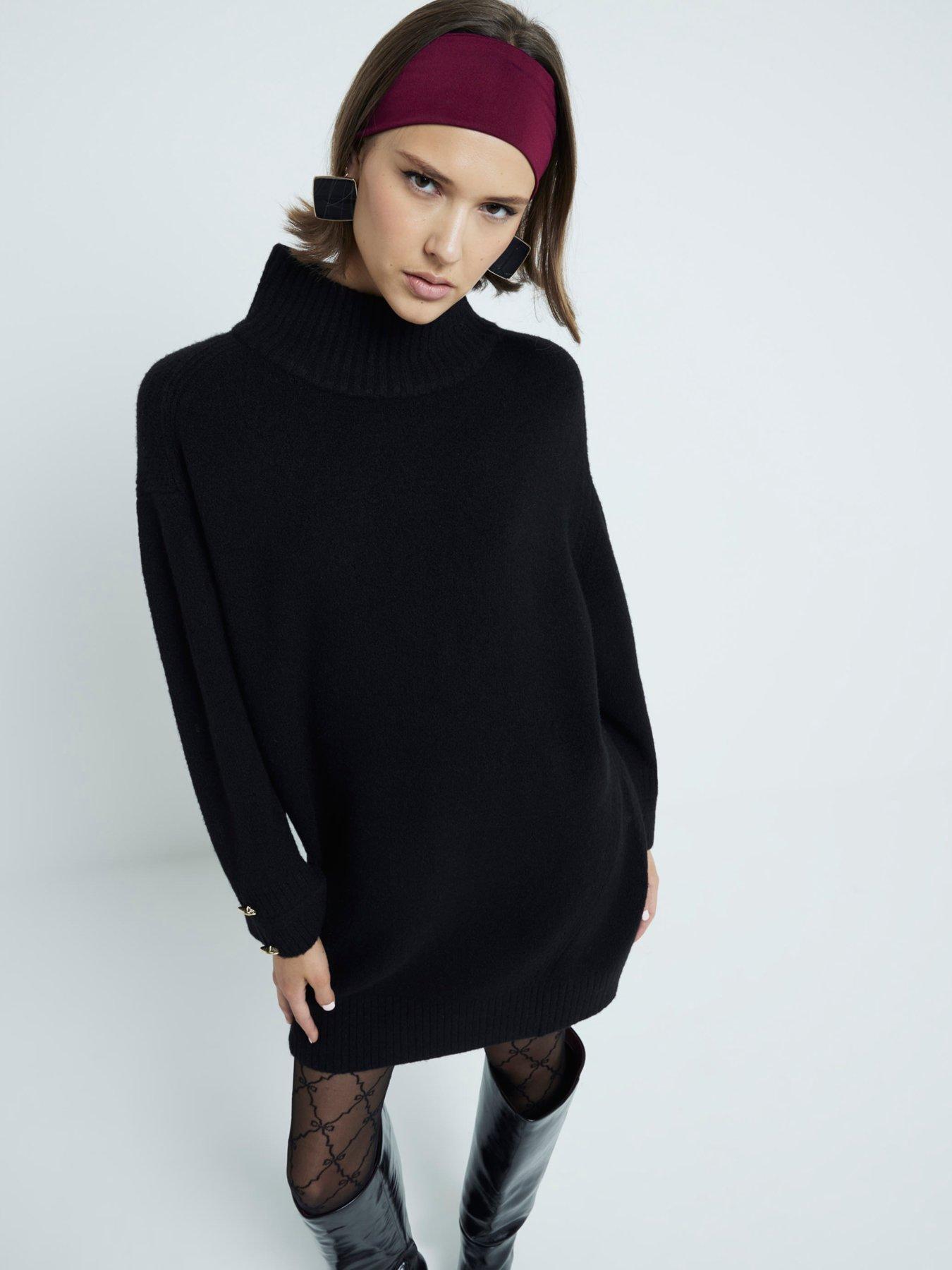 river-island-high-neck-jumper-dress-blackstillFront