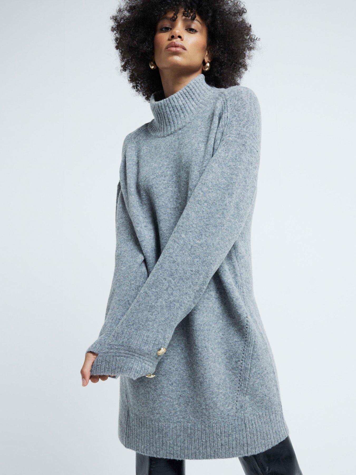 river-island-high-neck-jumper-dress-grey-marl