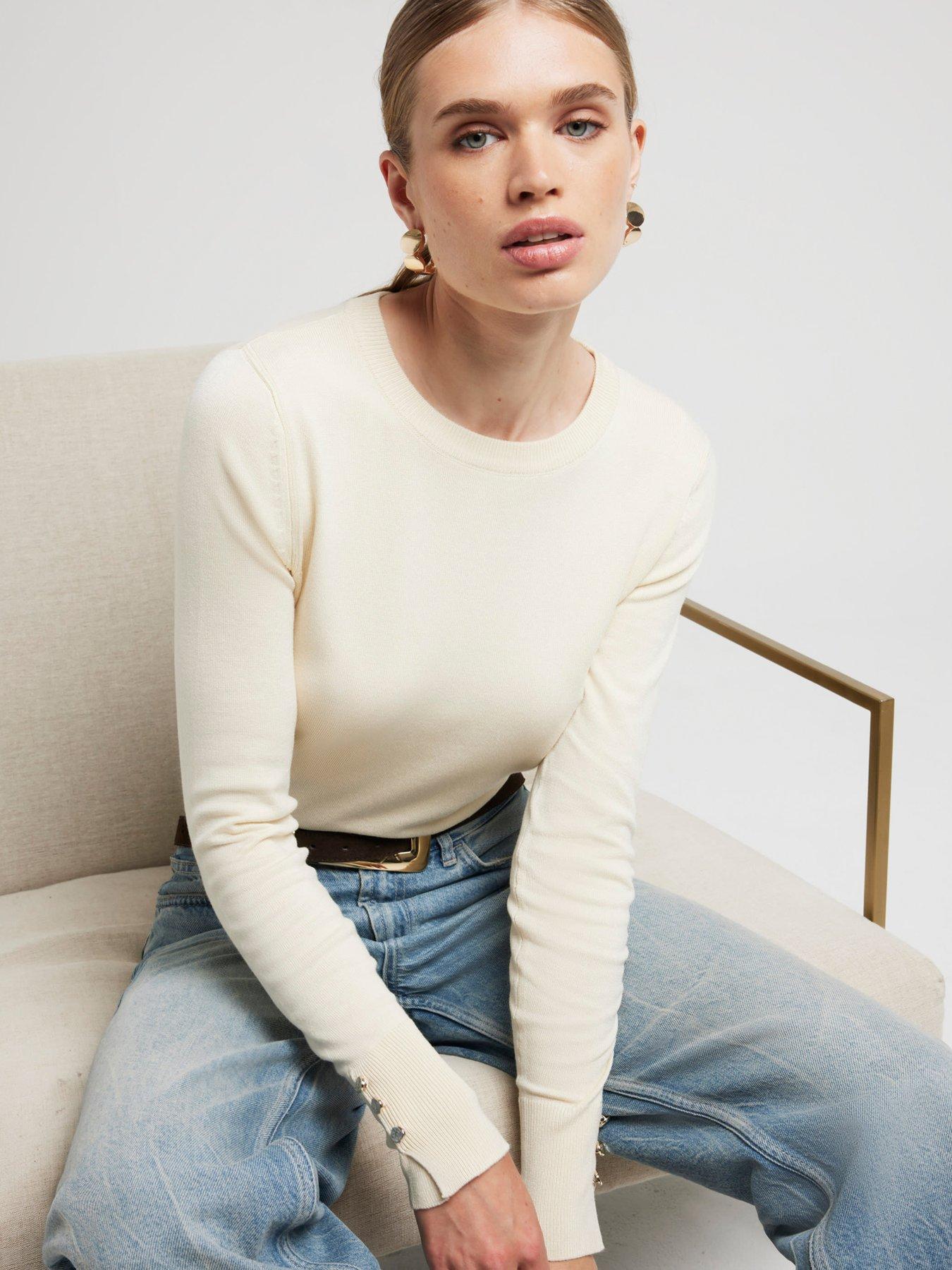 river-island-crew-neck-fine-knit-top-cream