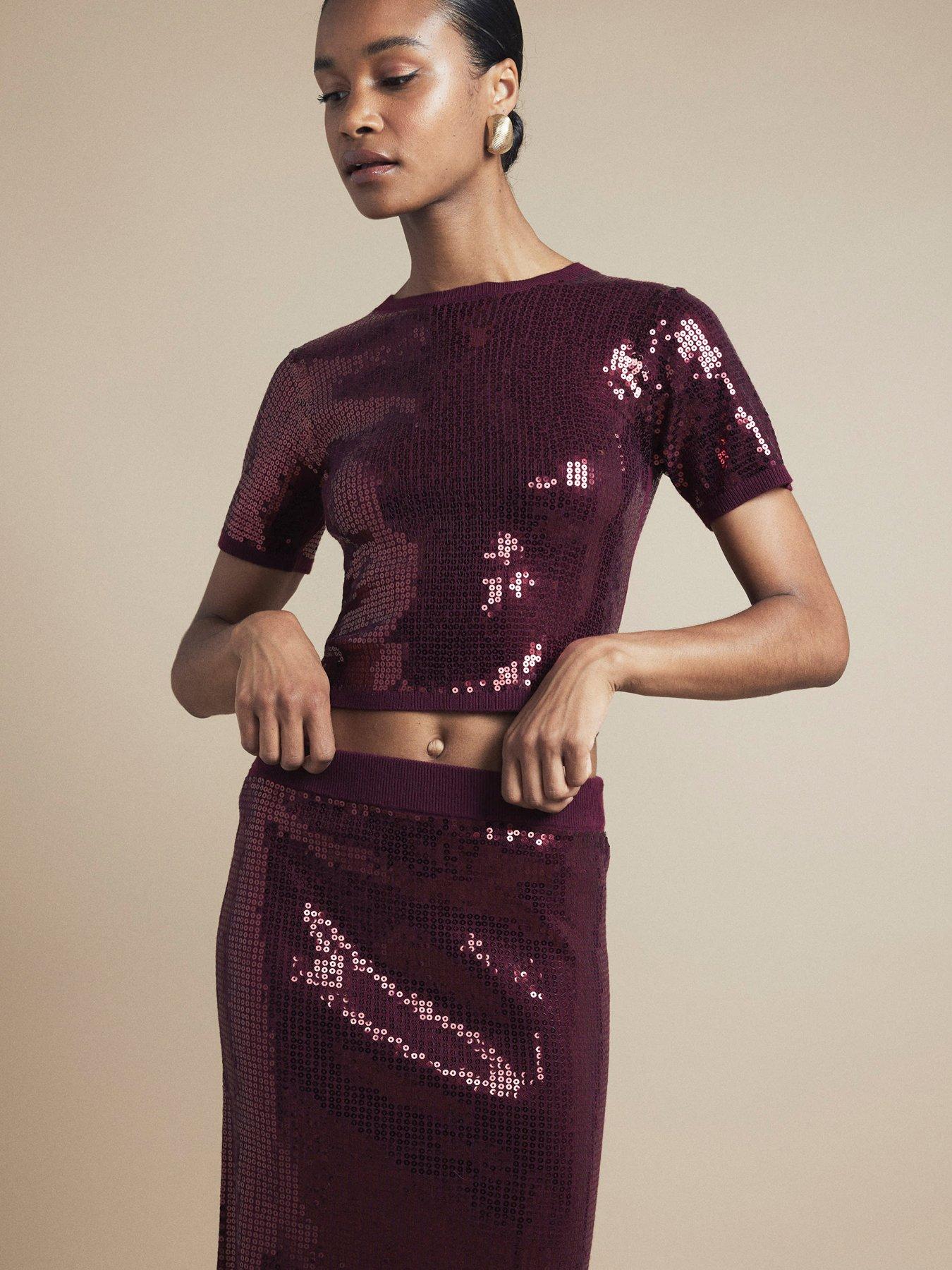 river-island-sequin-knitted-skirt-dark-redoutfit