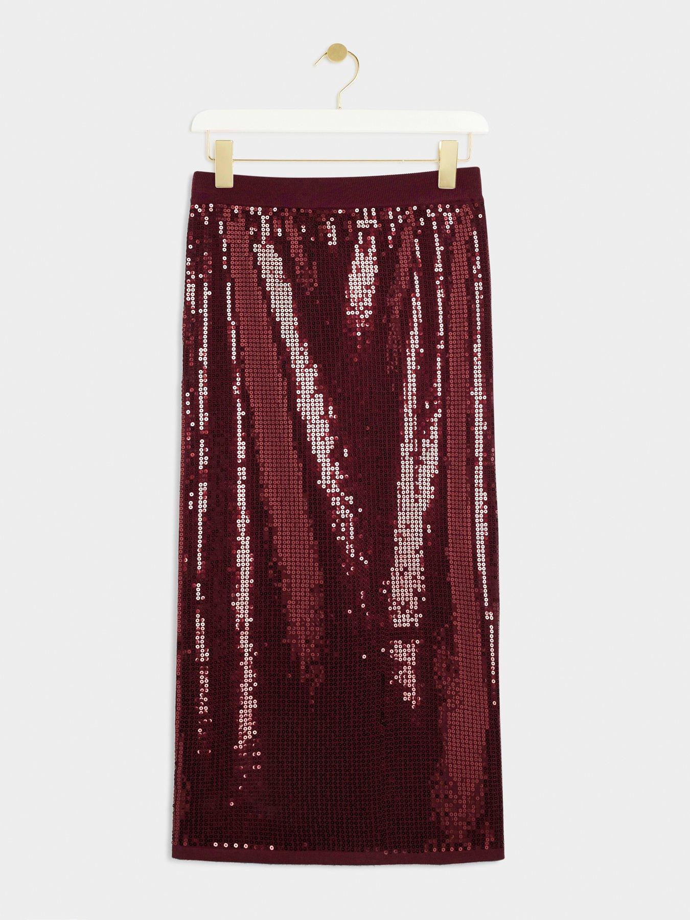 river-island-sequin-knitted-skirt-dark-reddetail