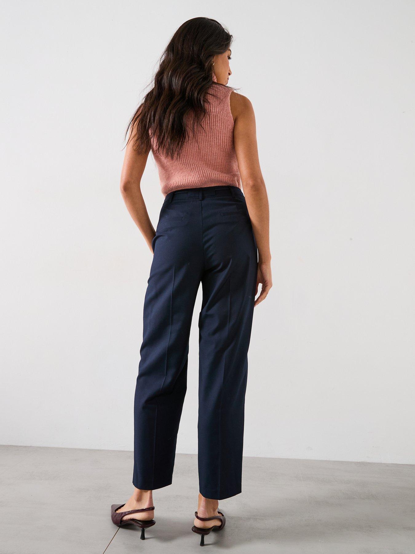 v-by-very-barrel-leg-tie-waist-trouser-navystillFront