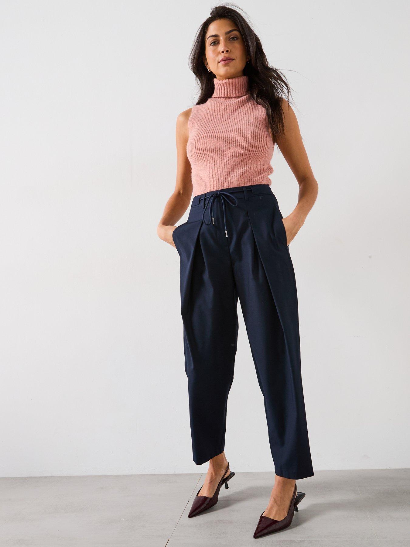 v-by-very-barrel-leg-tie-waist-trouser-navyoutfit