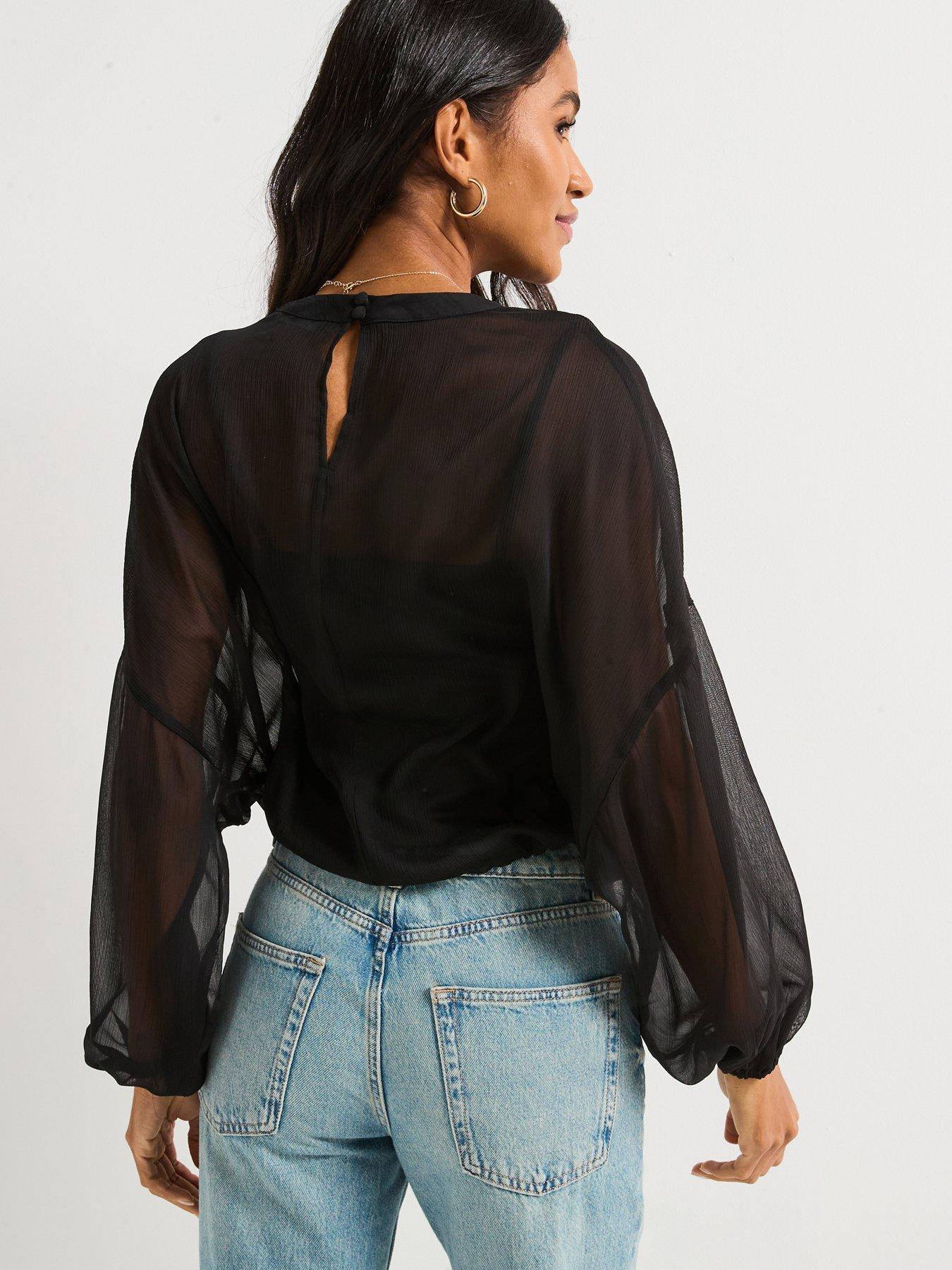 v-by-very-tie-hem-long-sleeve-shell-blouse-blackstillFront