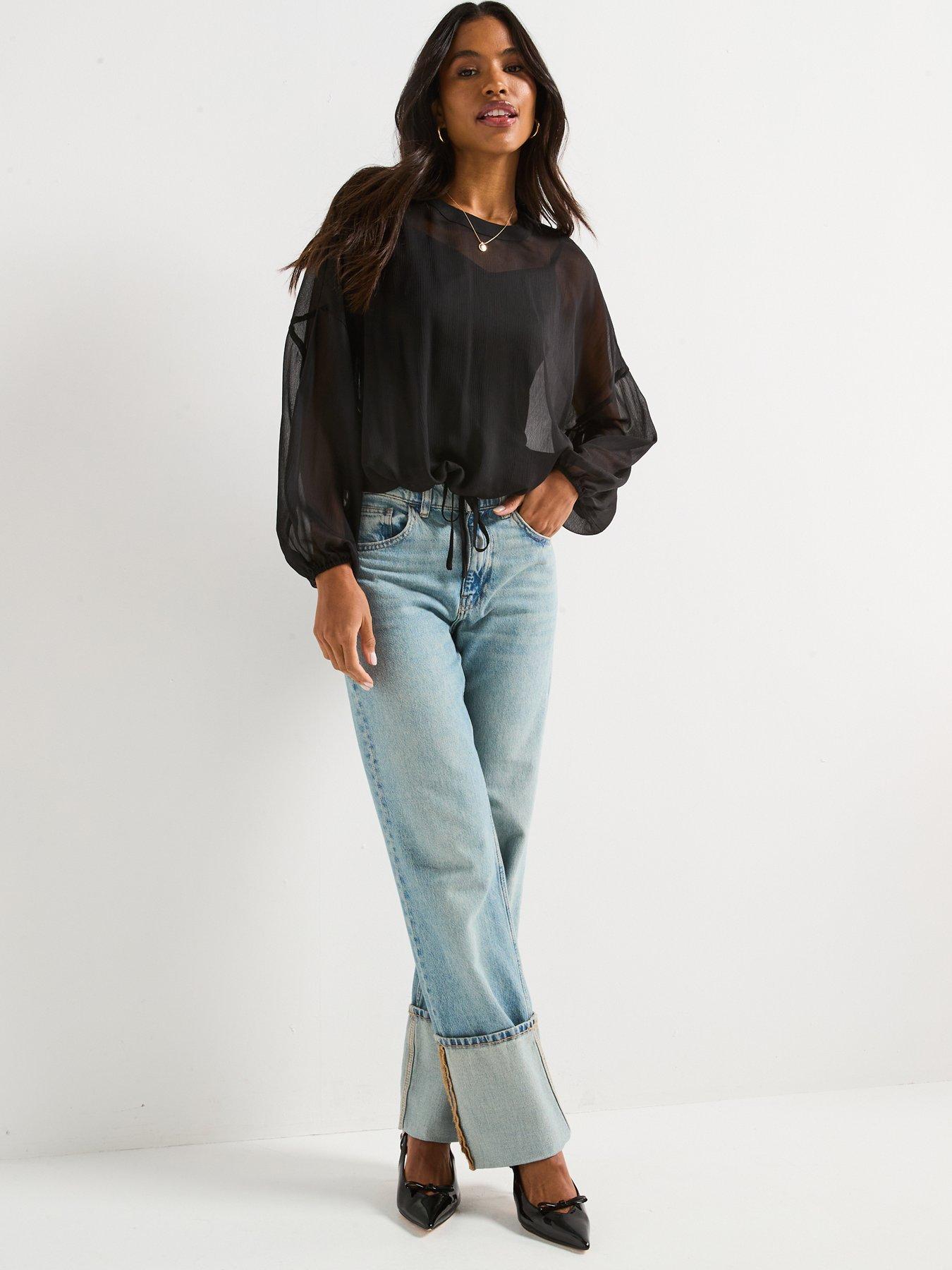 v-by-very-tie-hem-long-sleeve-shell-blouse-blackback