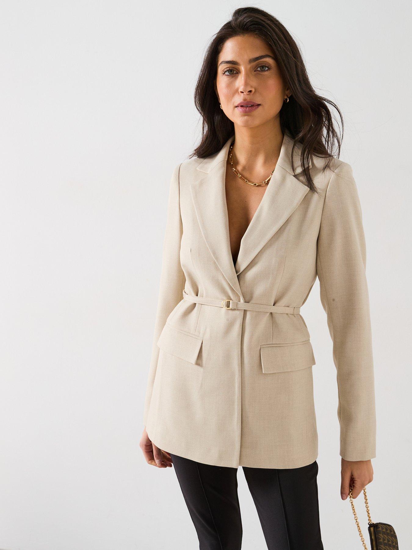 v-by-very-belted-blazer-beige