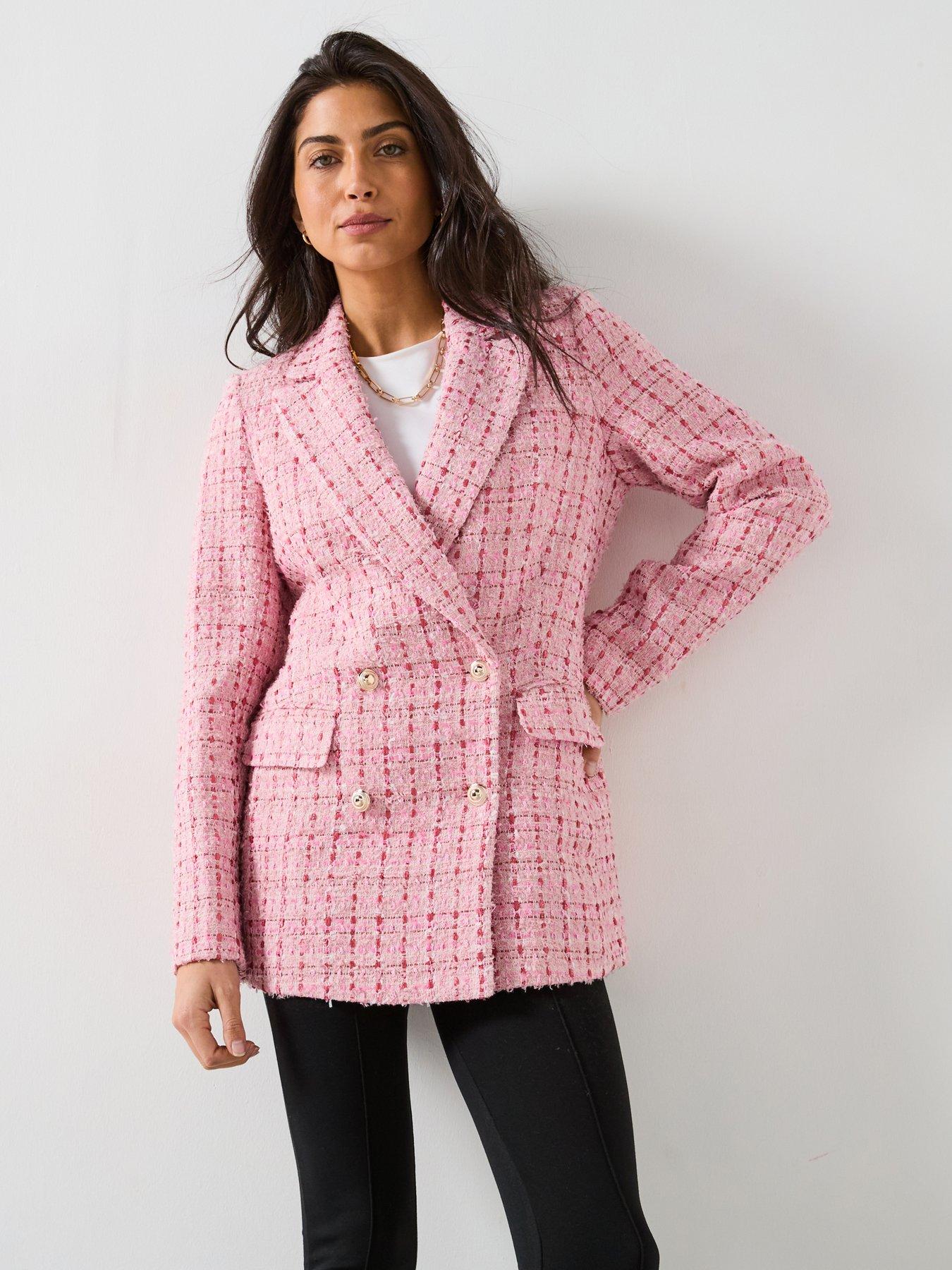 Image of V by Very Boucle Military Blazer - Pink