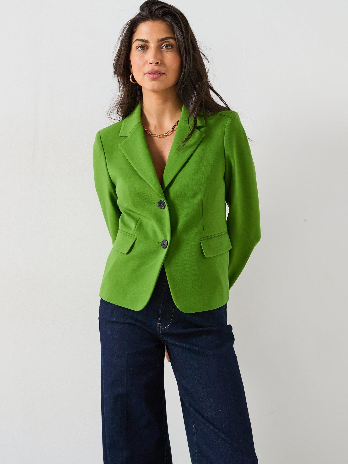 v-by-very-fitted-short-blazer-green