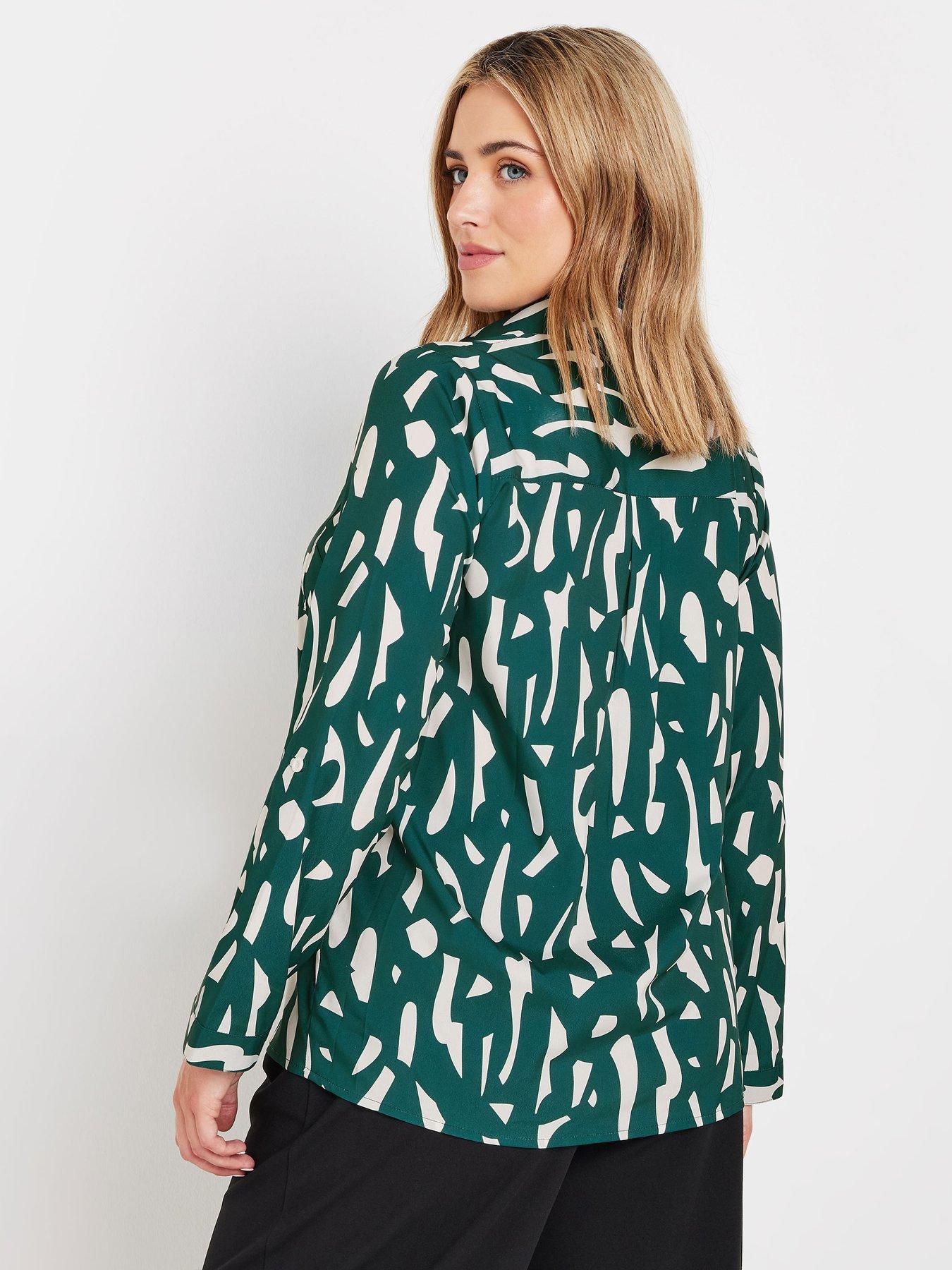 mco-printed-woven-long-sleeve-collared-top-multistillFront