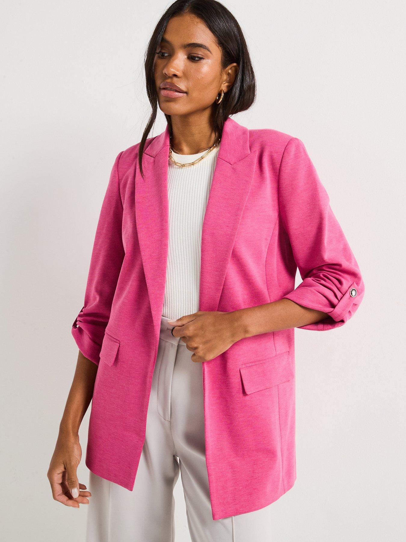 everyday-jersey-button-tab-blazer-raspberry