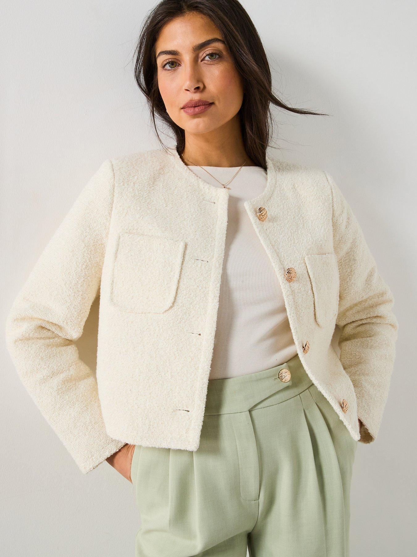 Image of V by Very Textured Boucle Trophy Jacket - Cream