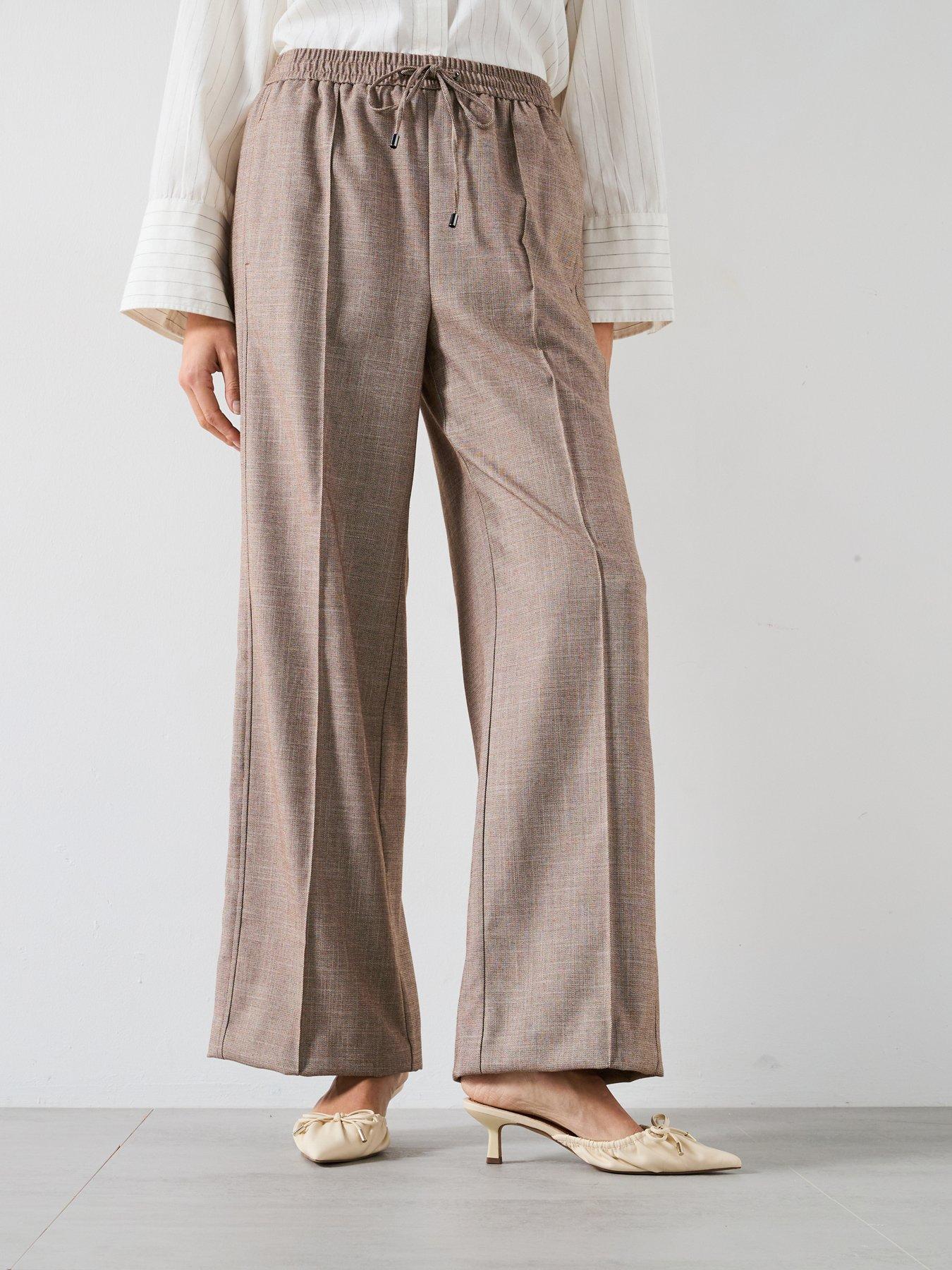 V by Very Relaxed Pintuck Wide Leg Jogger - Grey