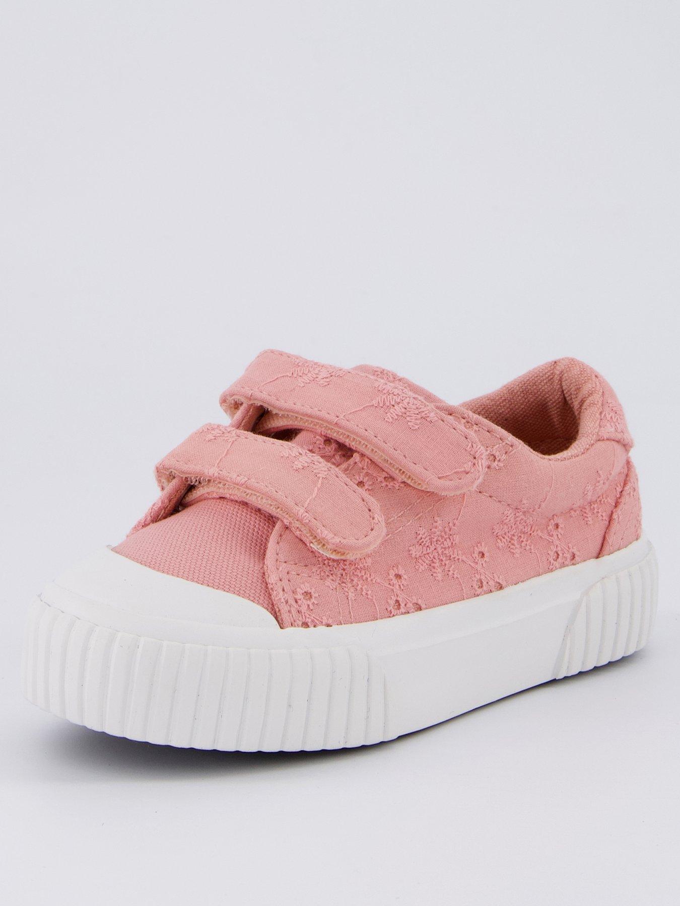 Image 2 of 7 of Everyday Girls Broderie Twin Strap Pump - Pink
