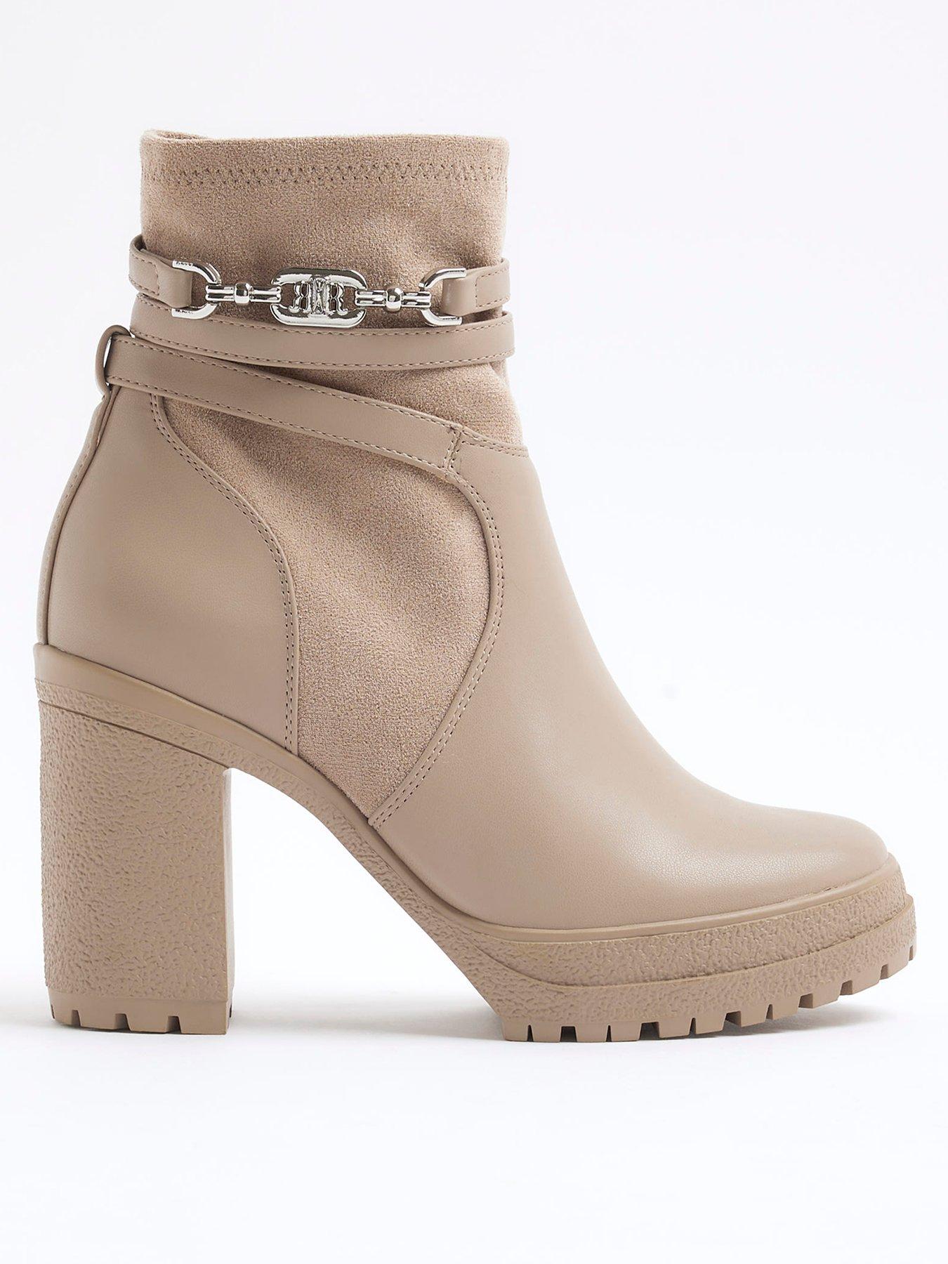 river-island-strap-heeled-boot-beige