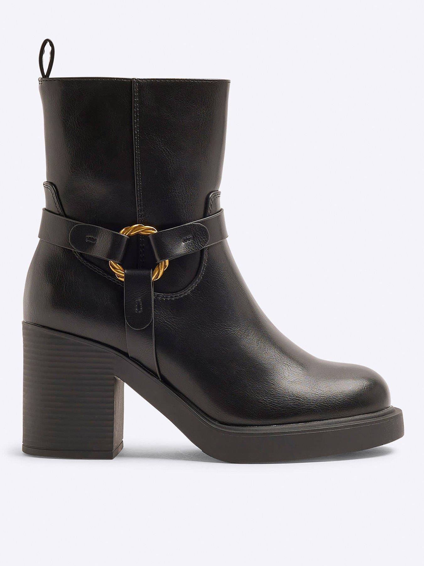 river-island-heeled-harness-ankle-boot-black