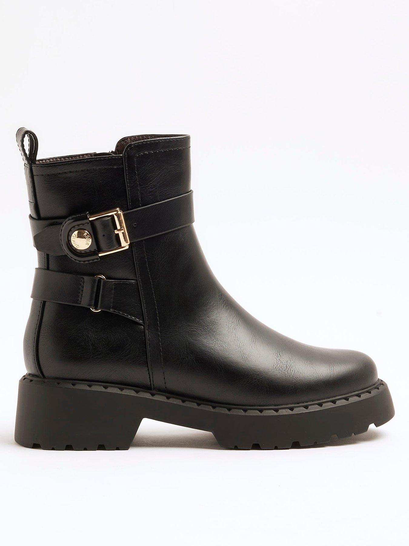 river-island-wide-fit-chunky-buckle-boot-blackfront