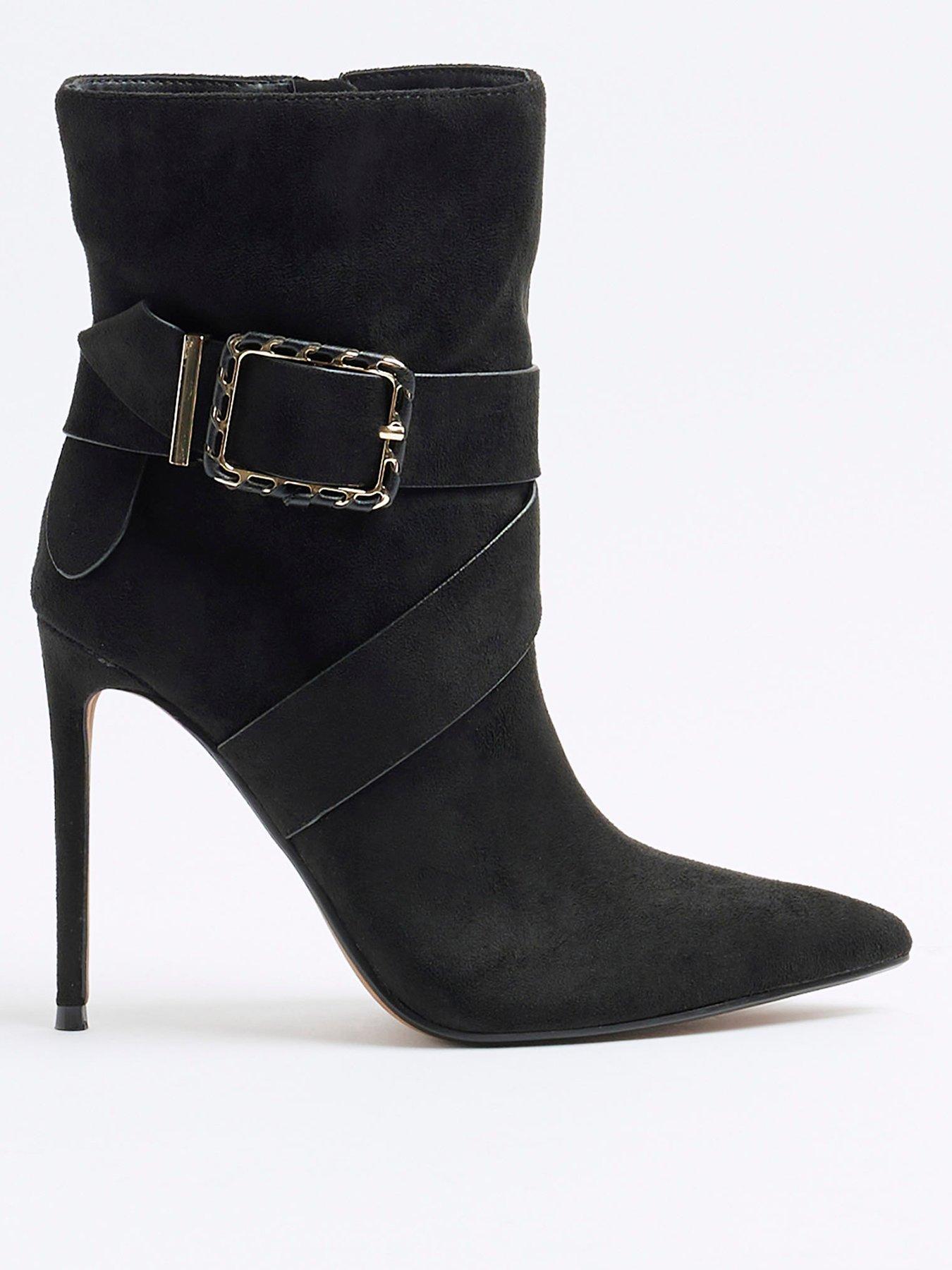 river-island-woven-buckle-heeled-boot-black