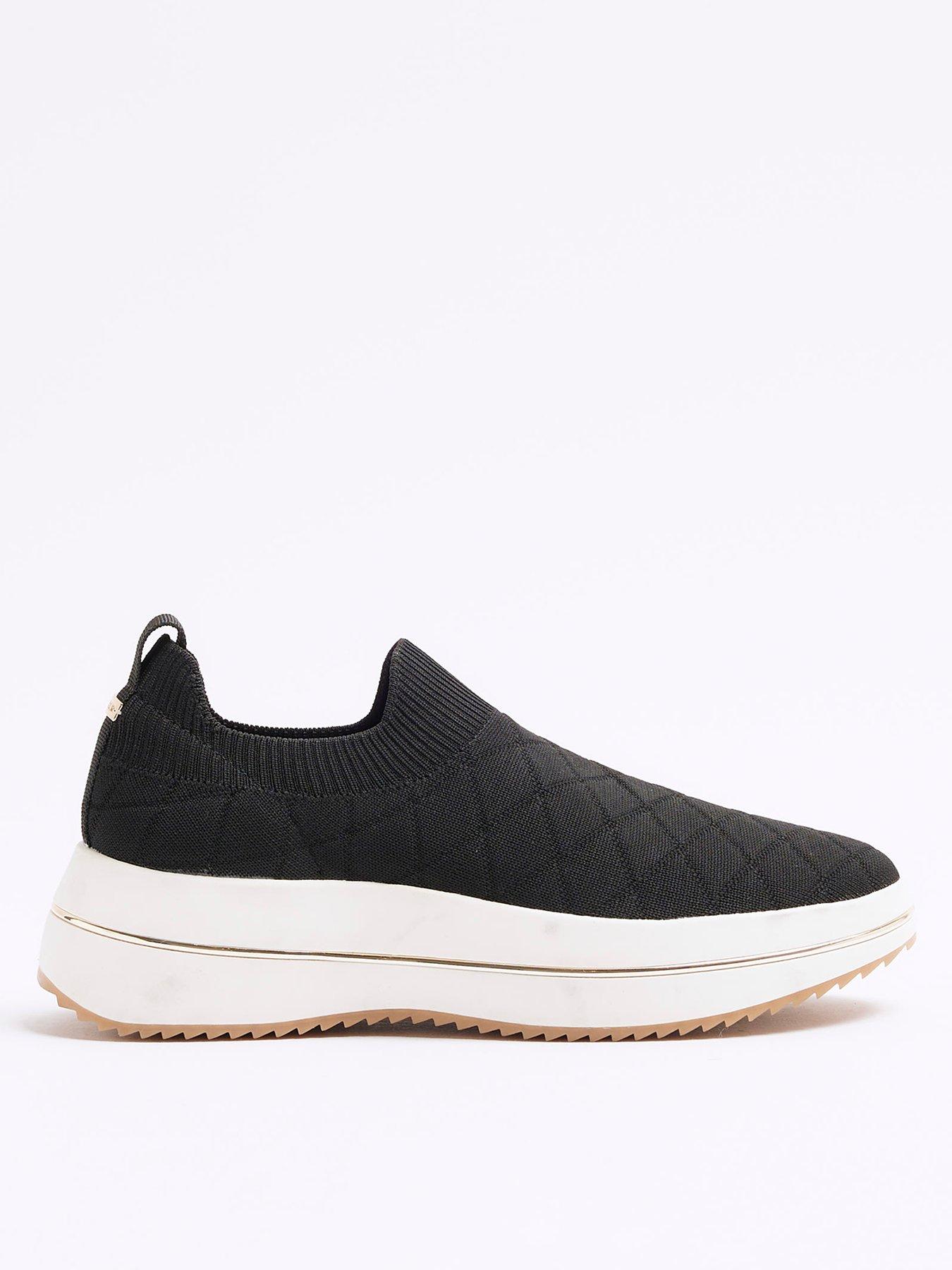 river-island-knitted-slip-on-trainer-black