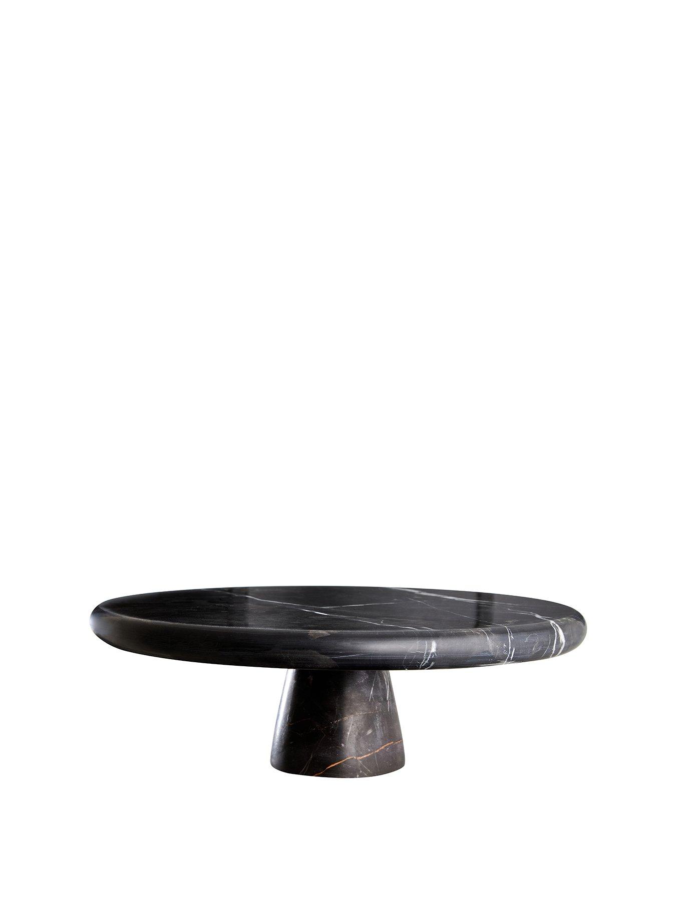 Image of Premier Housewares Black And Gold Marble Cake Stand