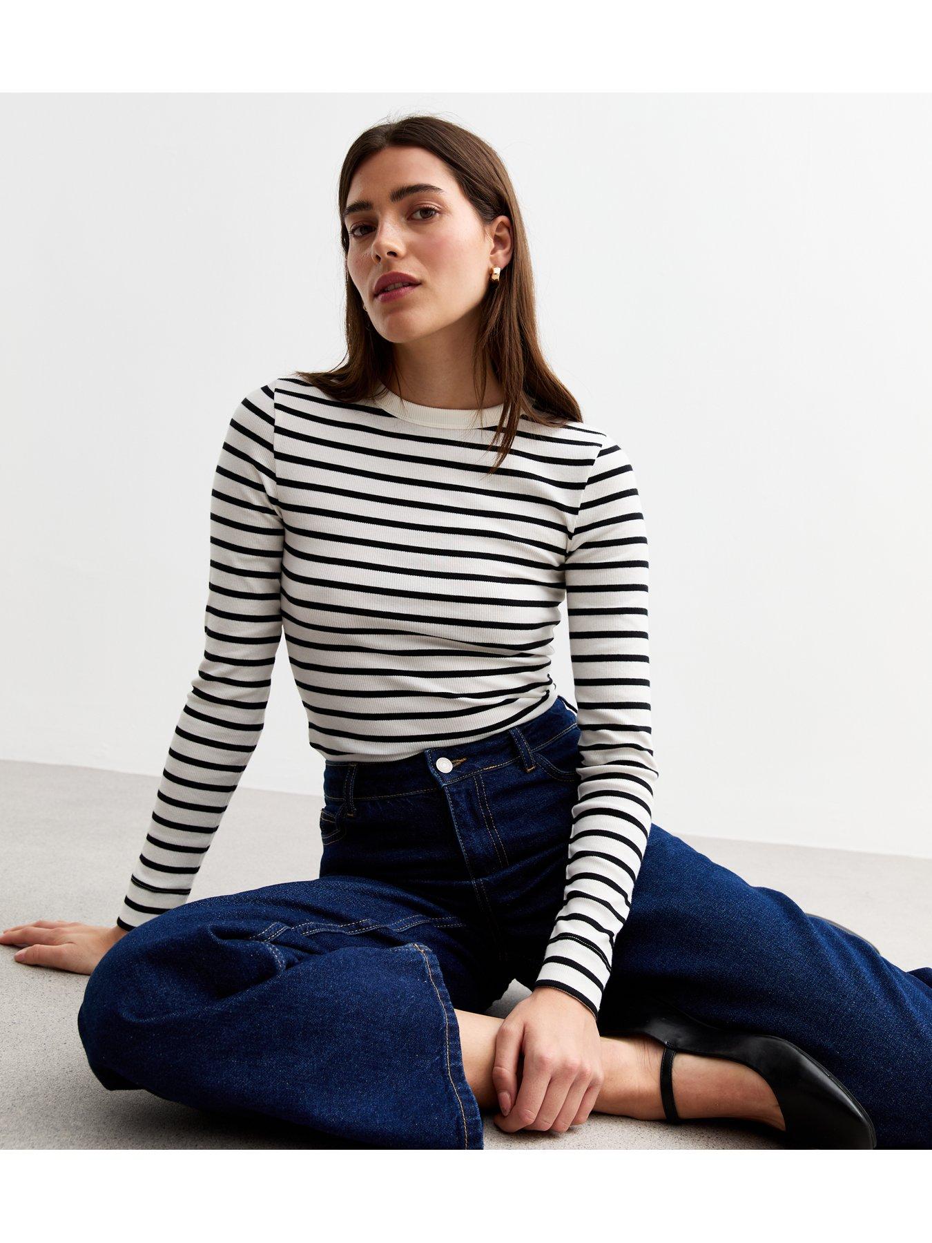 new-look-striped-ribbed-crew-neck-long-sleeve-top-printoutfit