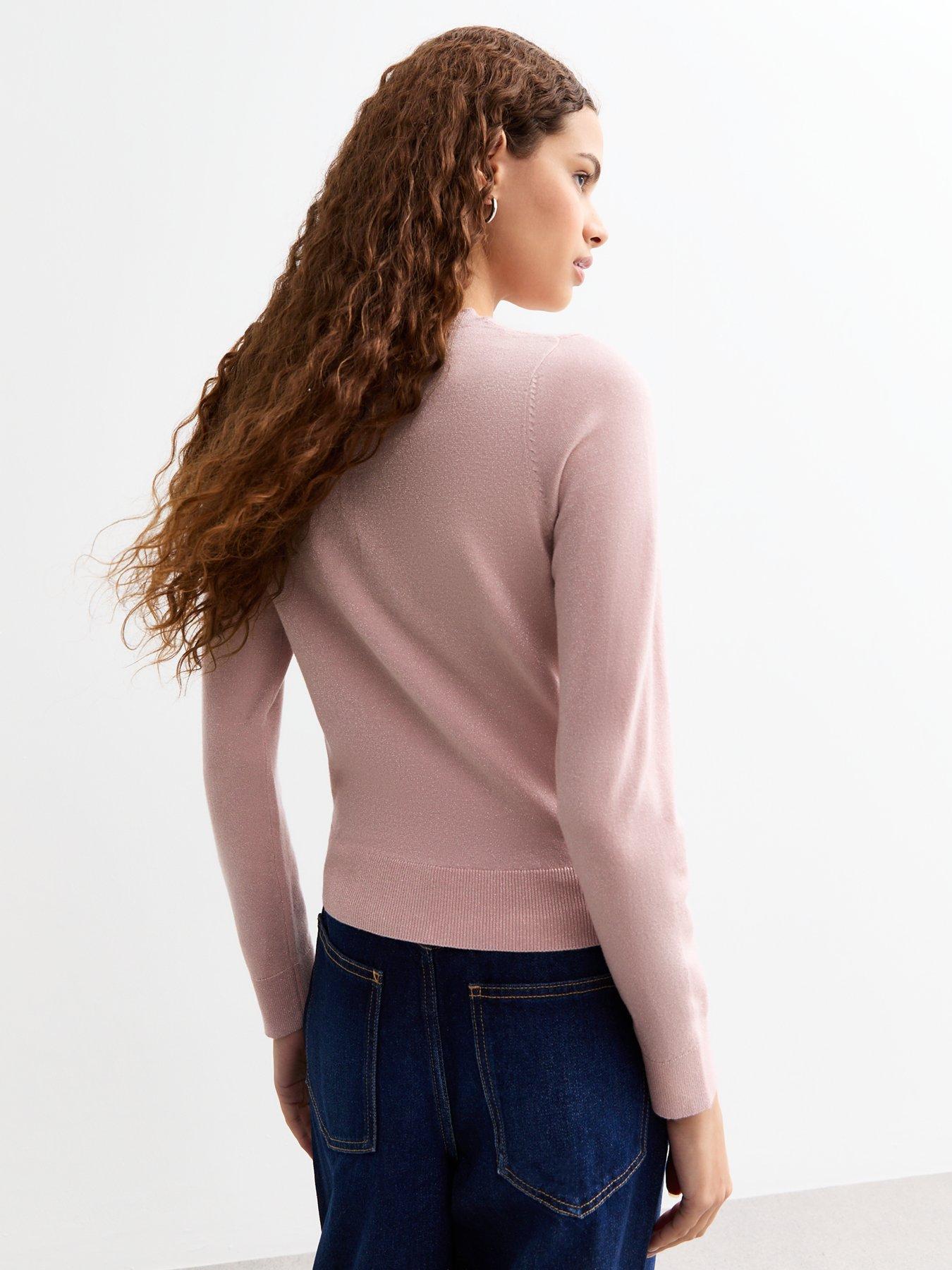 new-look-crew-neck-sparkle-jumper-pinkstillFront