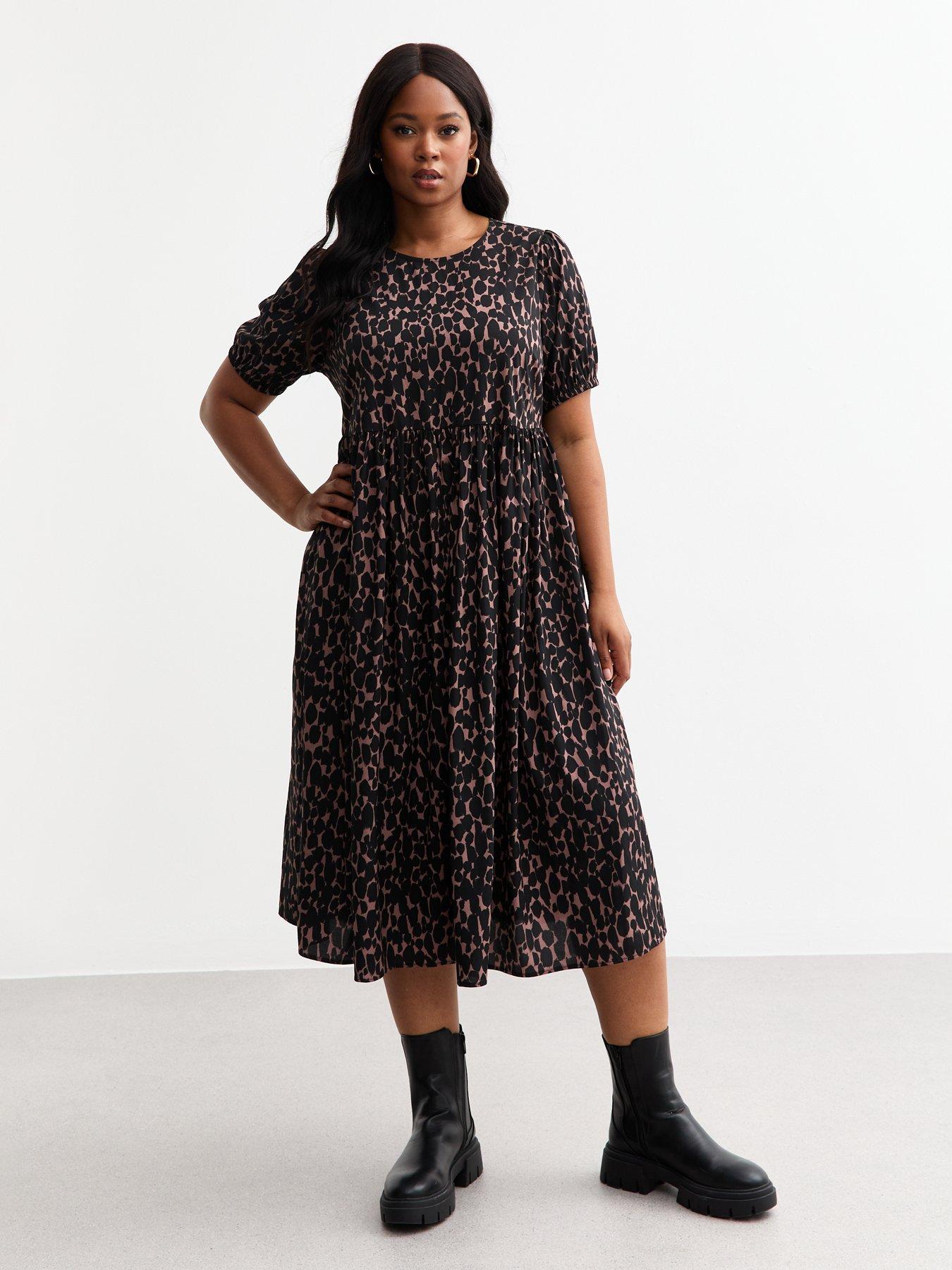 new-look-curve-woven-patterned-short-sleeve-midi-dress-print