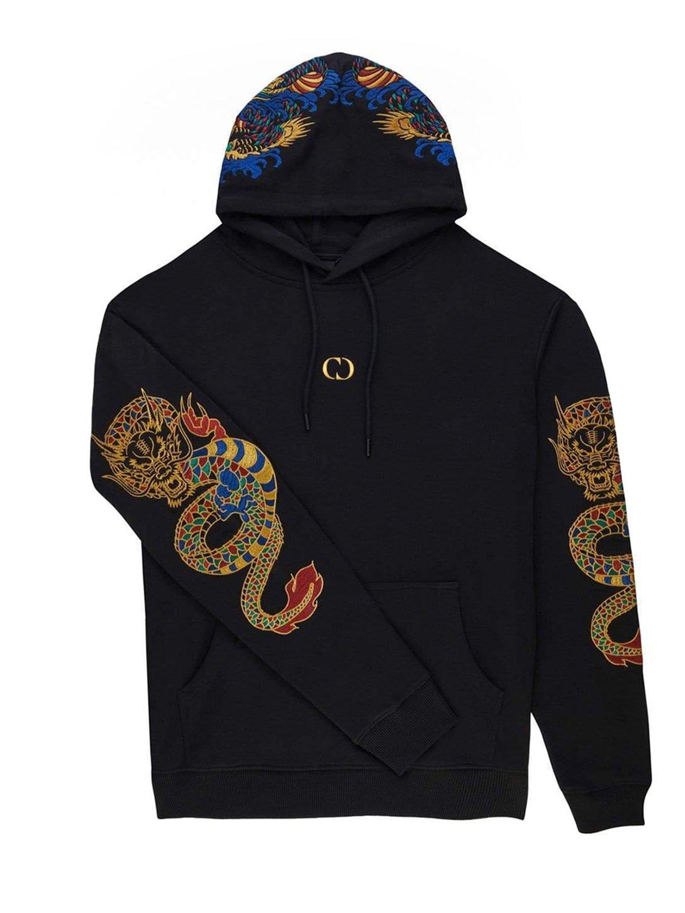 criminal-damage-criminal-damage-gold-dragon-hoodie-black