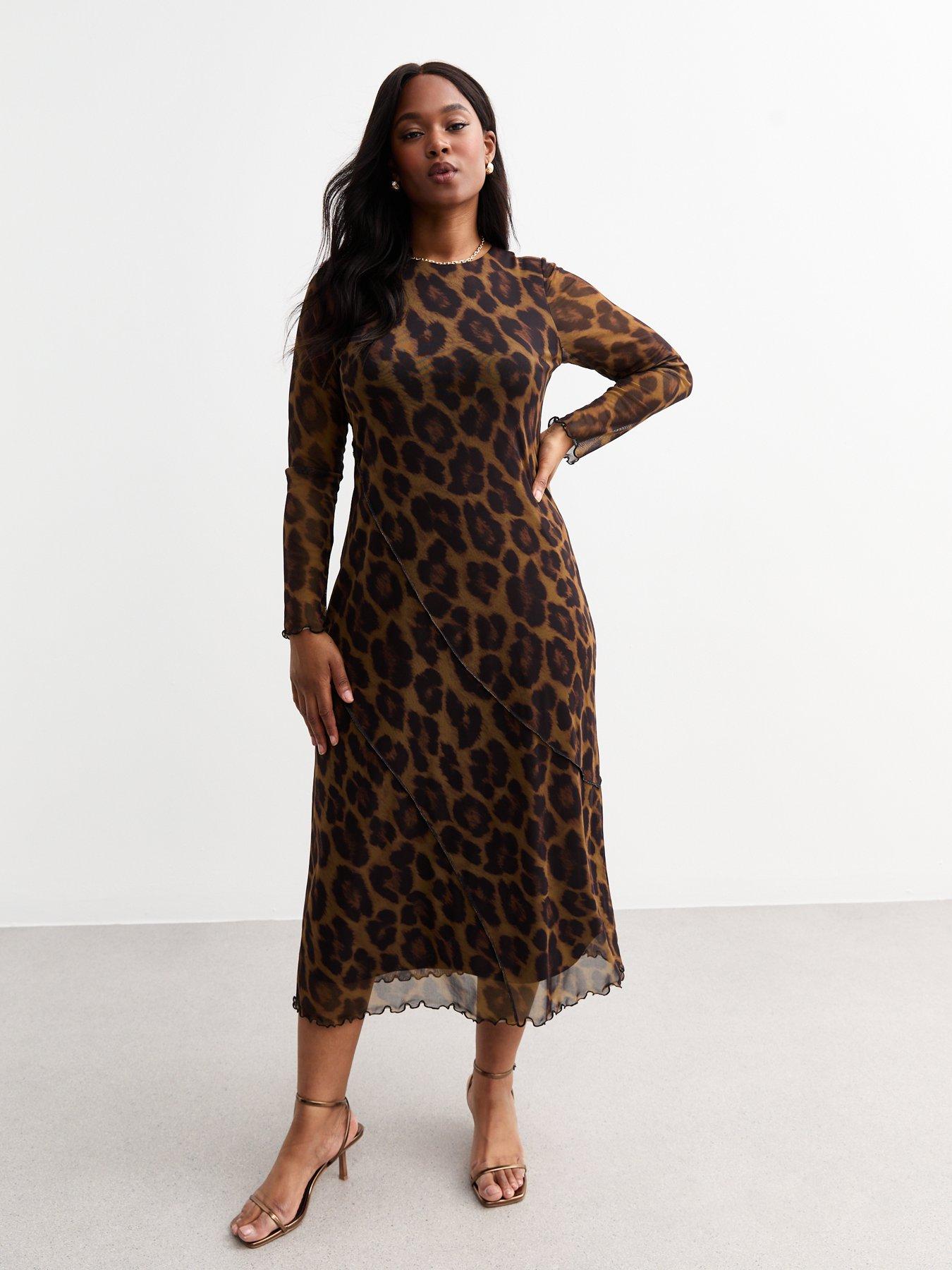 new-look-curves-brown-leopard-print-long-sleeve-mesh-midi-dress