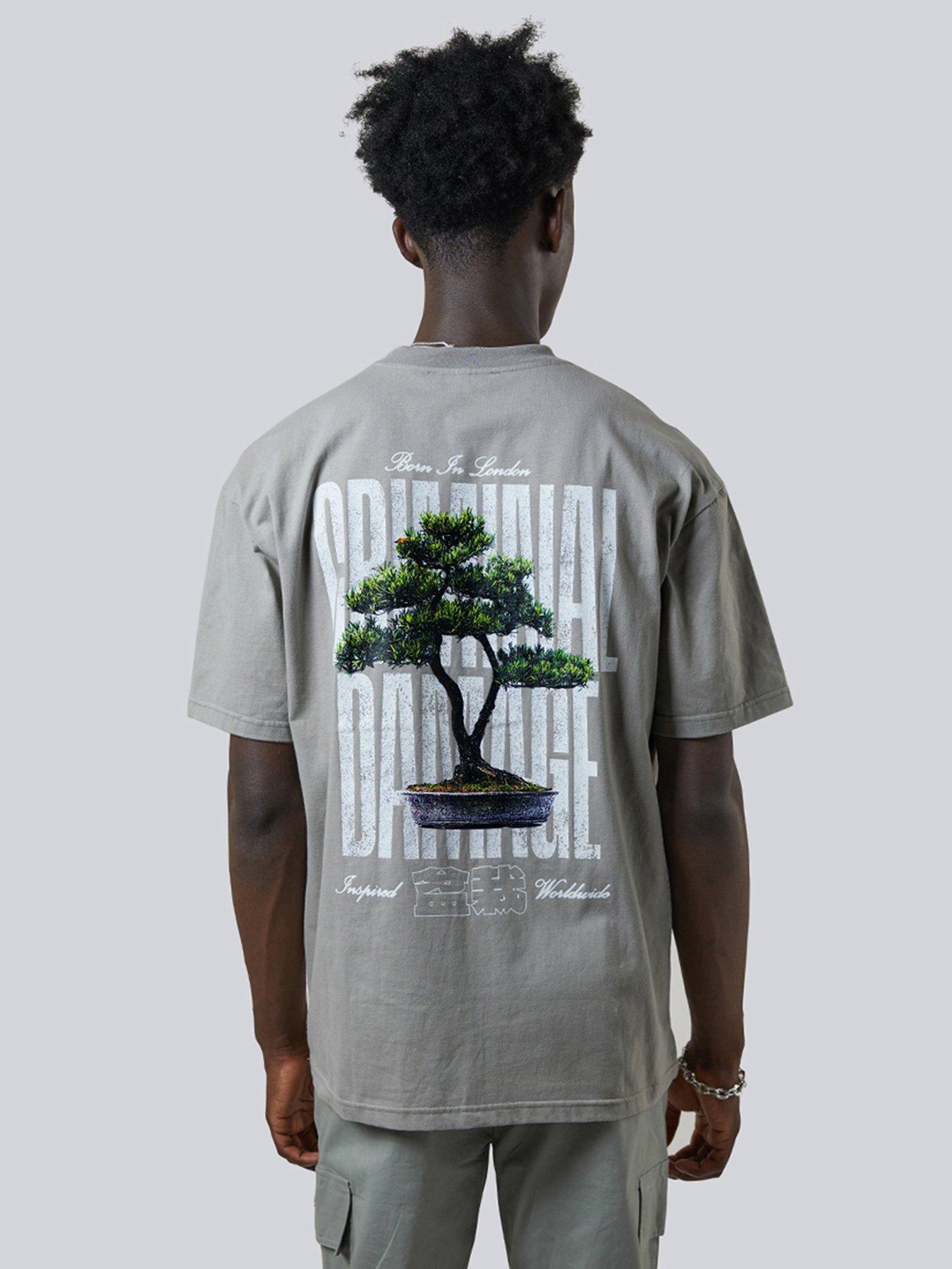 Image 1 of 4 of Criminal Damage Criminal Damage Bonsai T-Shirt - Charcoal