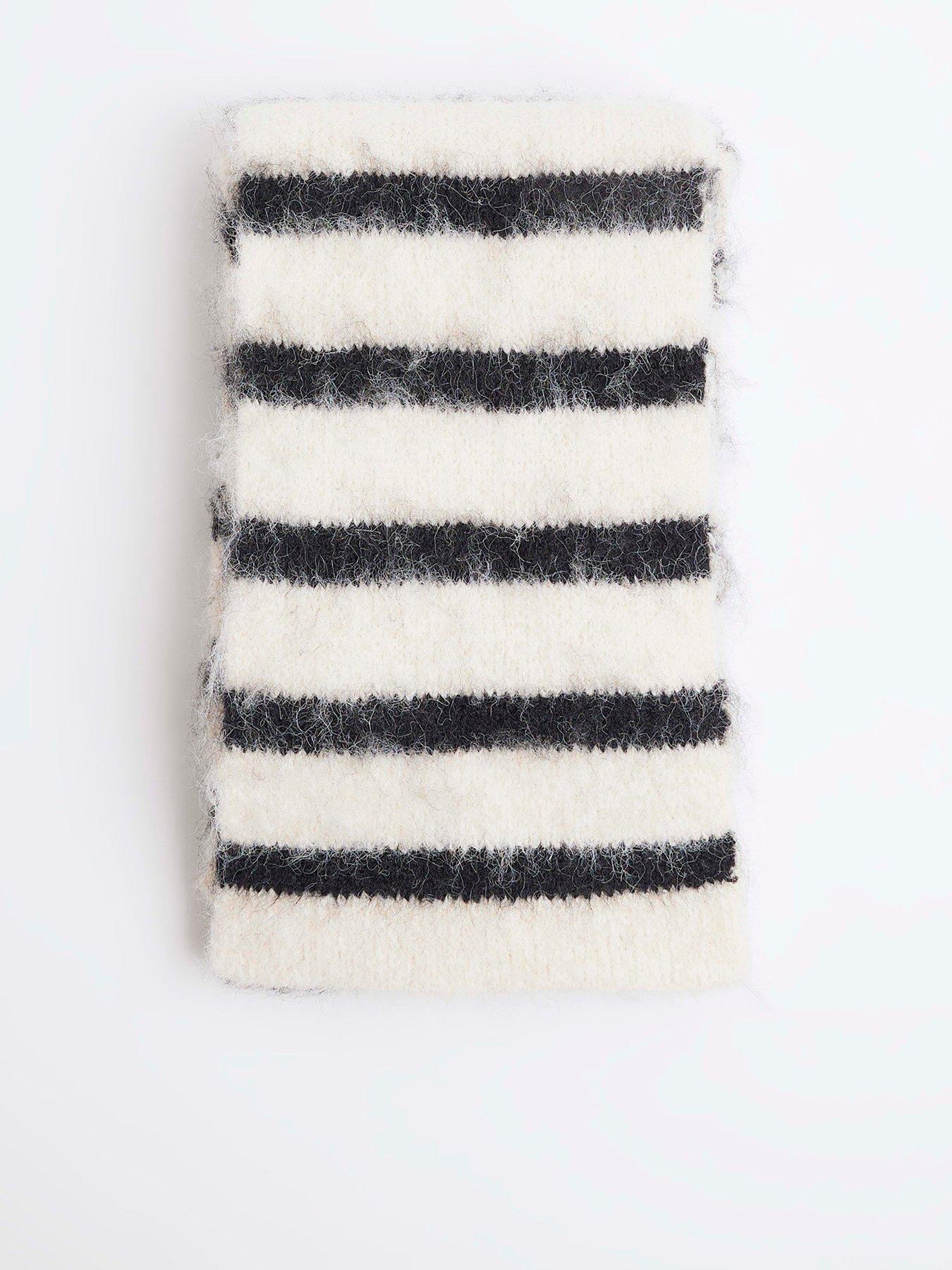 river-island-striped-skinny-scarf-black