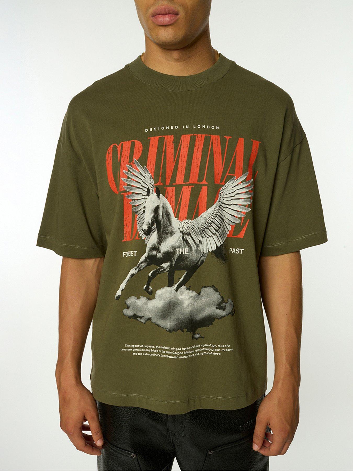 criminal-damage-criminal-damage-pegasus-t-shirt-royal-green