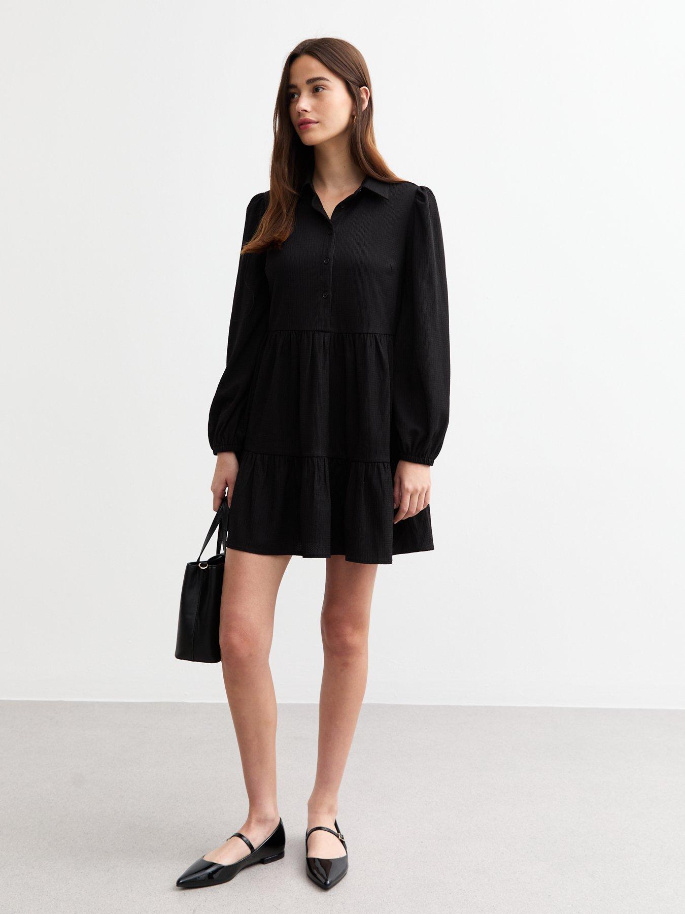 new-look-crinkle-smock-shirt-dress-blackback