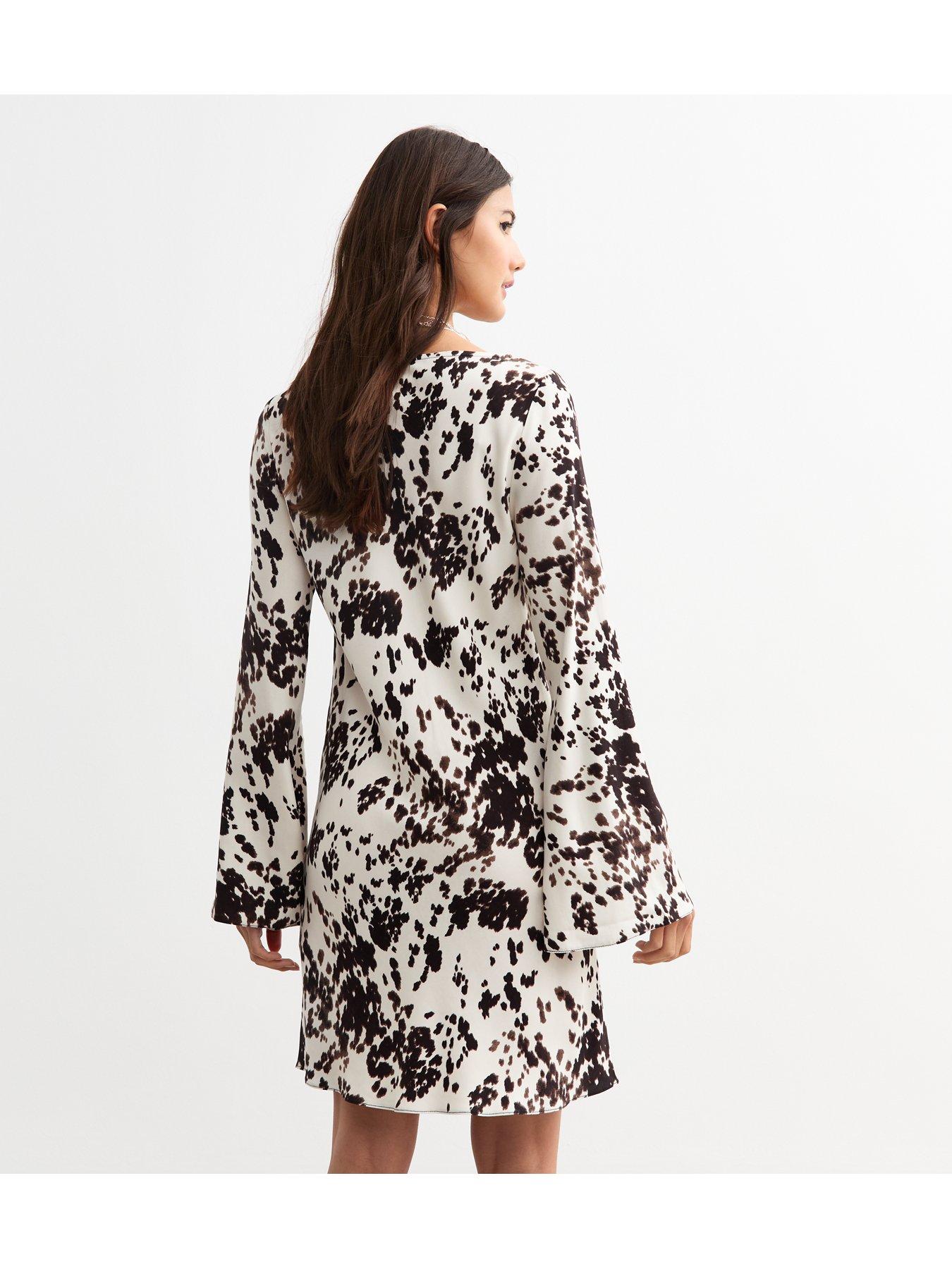 new-look-cow-print-long-sleeve-mini-dress--off-whitestillFront