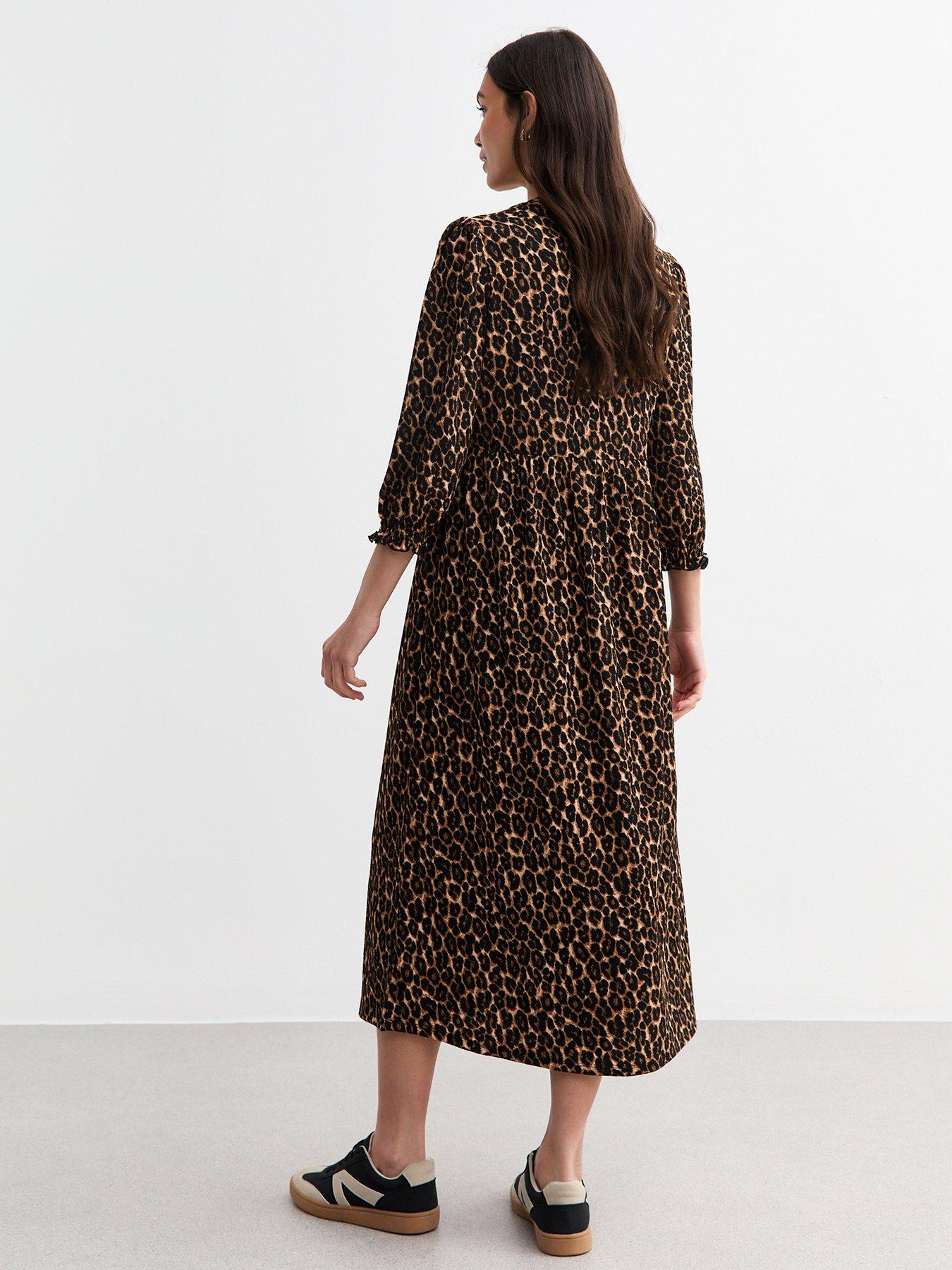 new-look-animal-print-smock-midi-dress-brownstillFront