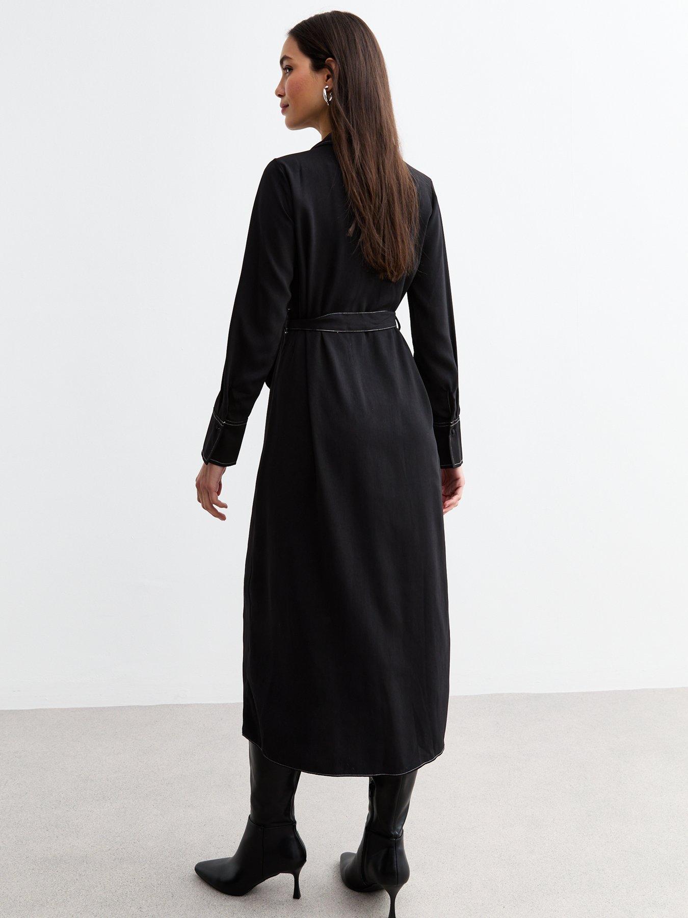 new-look-contrast-stitch-midi-shirt-dress-blackstillFront