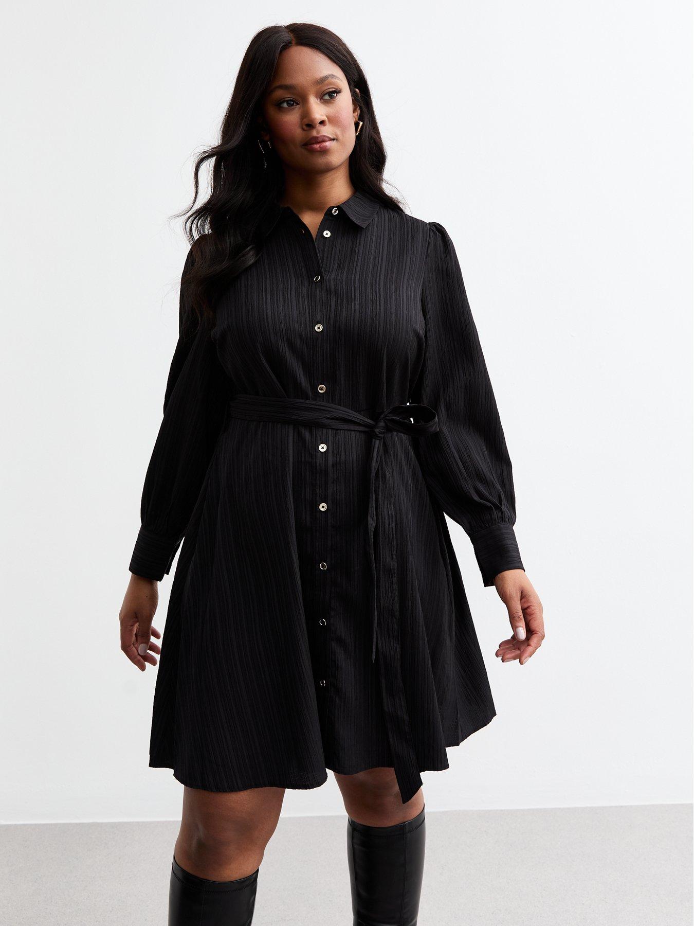 new-look-curve-crinkled-shirt-dress-black