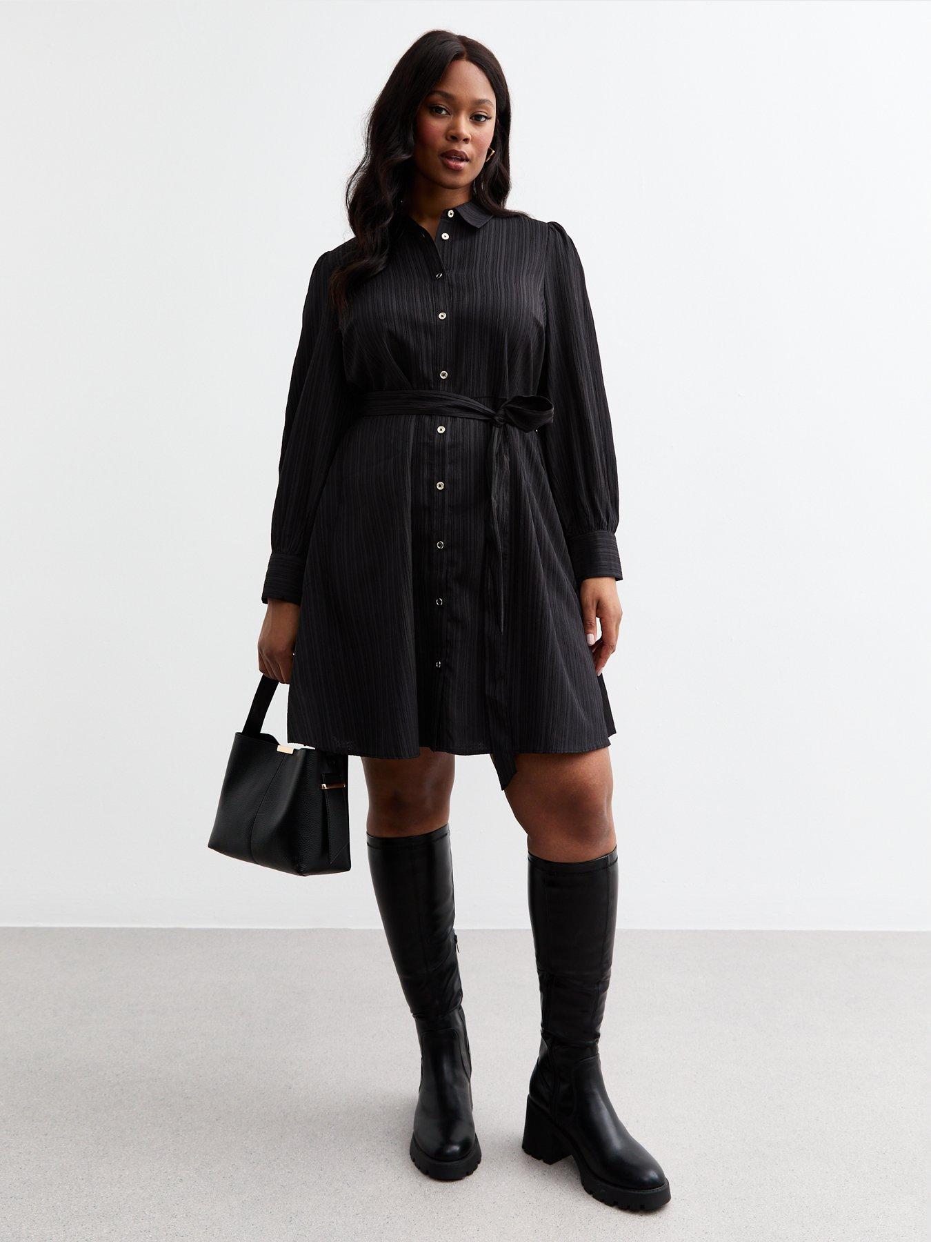 new-look-curve-crinkled-shirt-dress-blackback