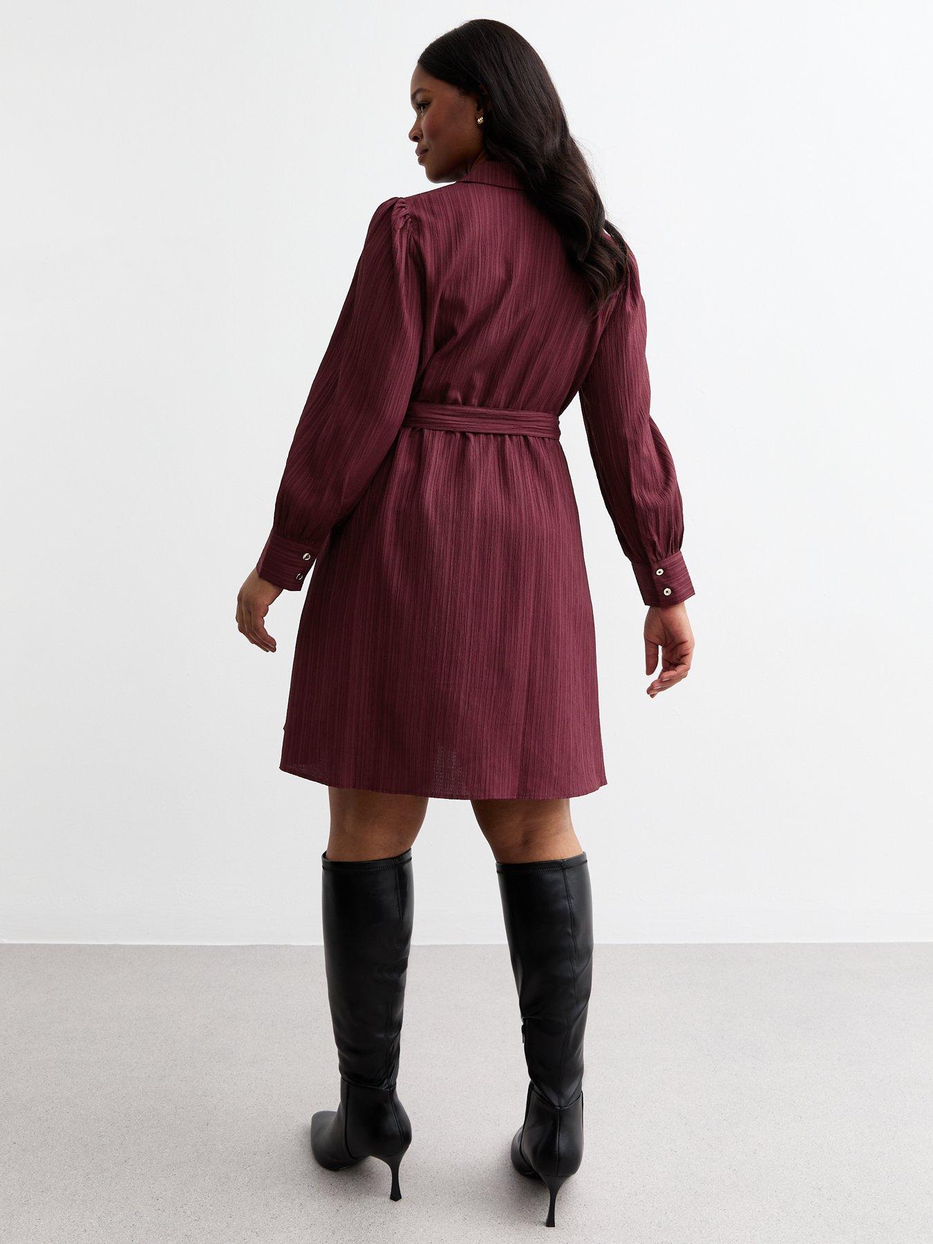 new-look-curve-crinkled-shirt-dress-burgundystillFront