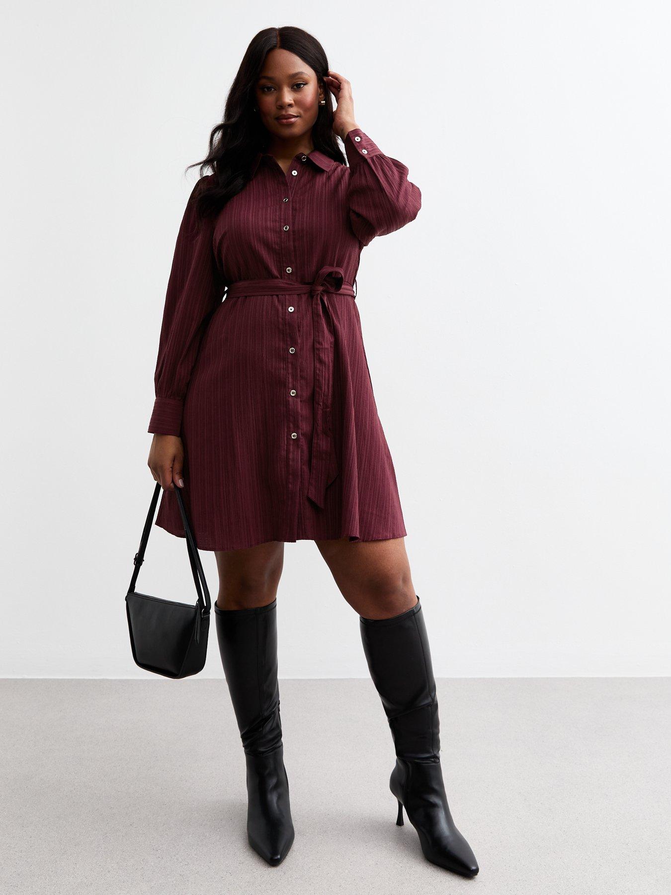 new-look-curve-crinkled-shirt-dress-burgundyback