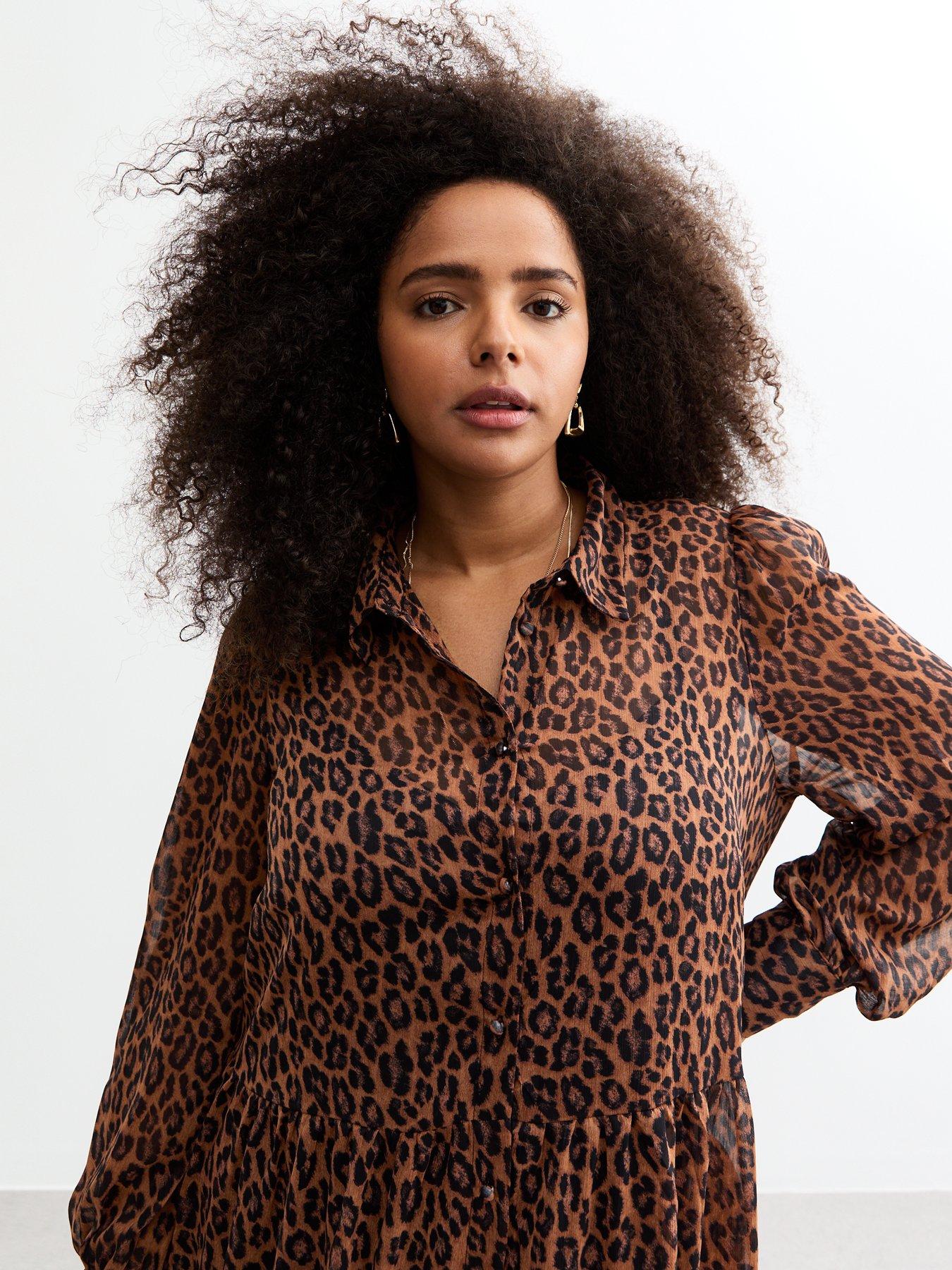 new-look-curves-leopard-chiffon-mini-shirt-dress-brownoutfit