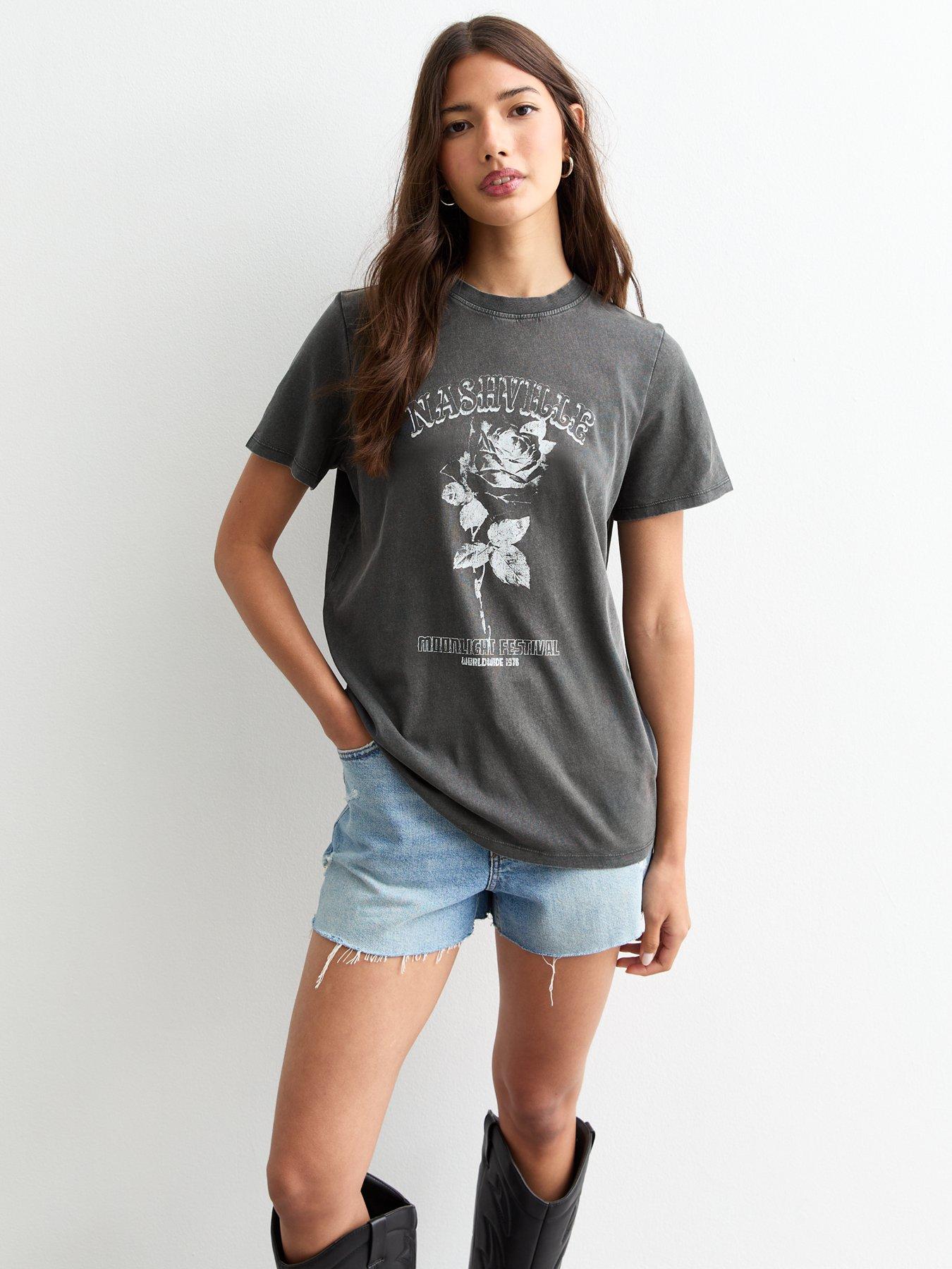 new-look-nashville-rose-acid-wash-t-shirt-dark-grey