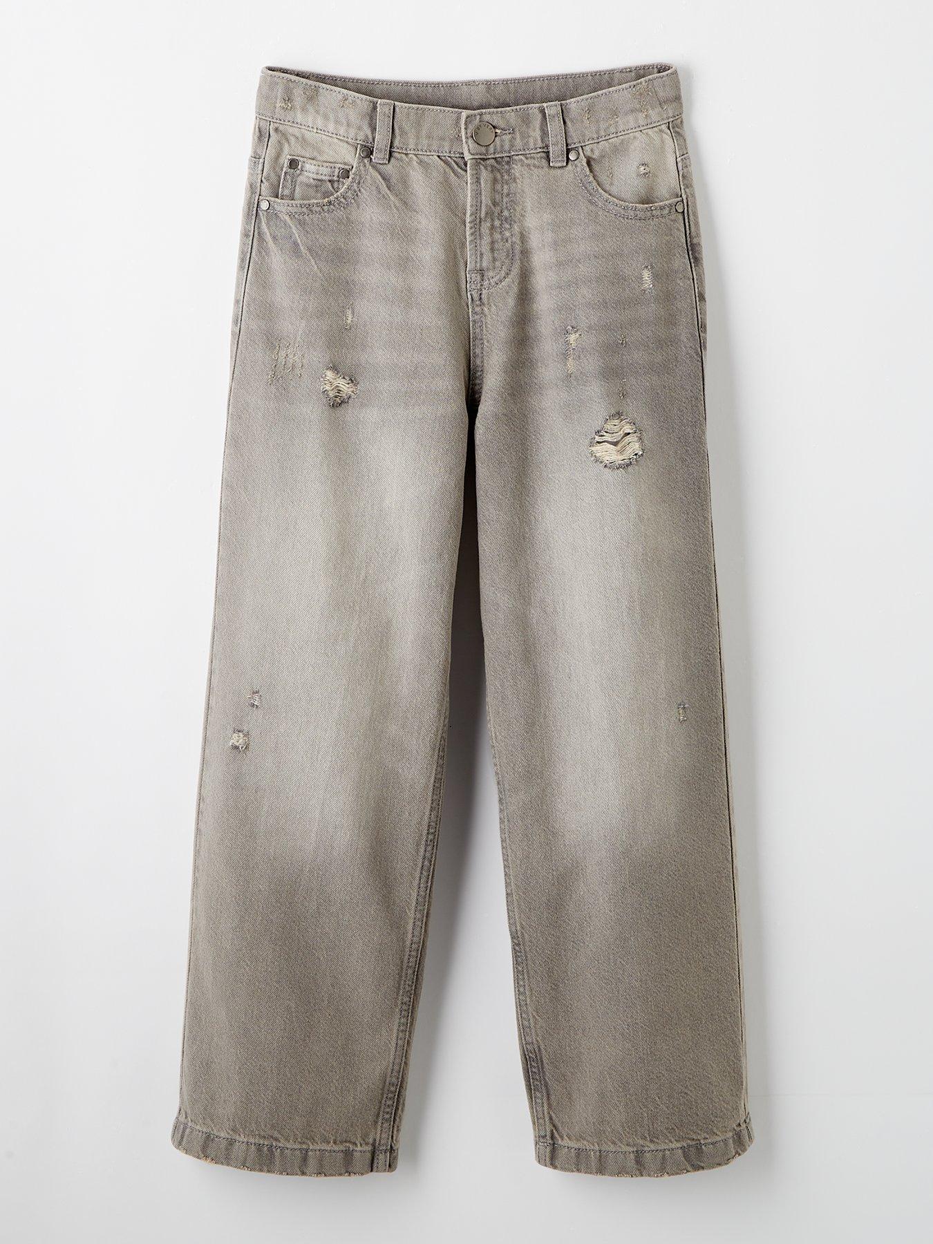 Image 1 of 4 of V by Very Girls Wide Leg Jeans - Grey
