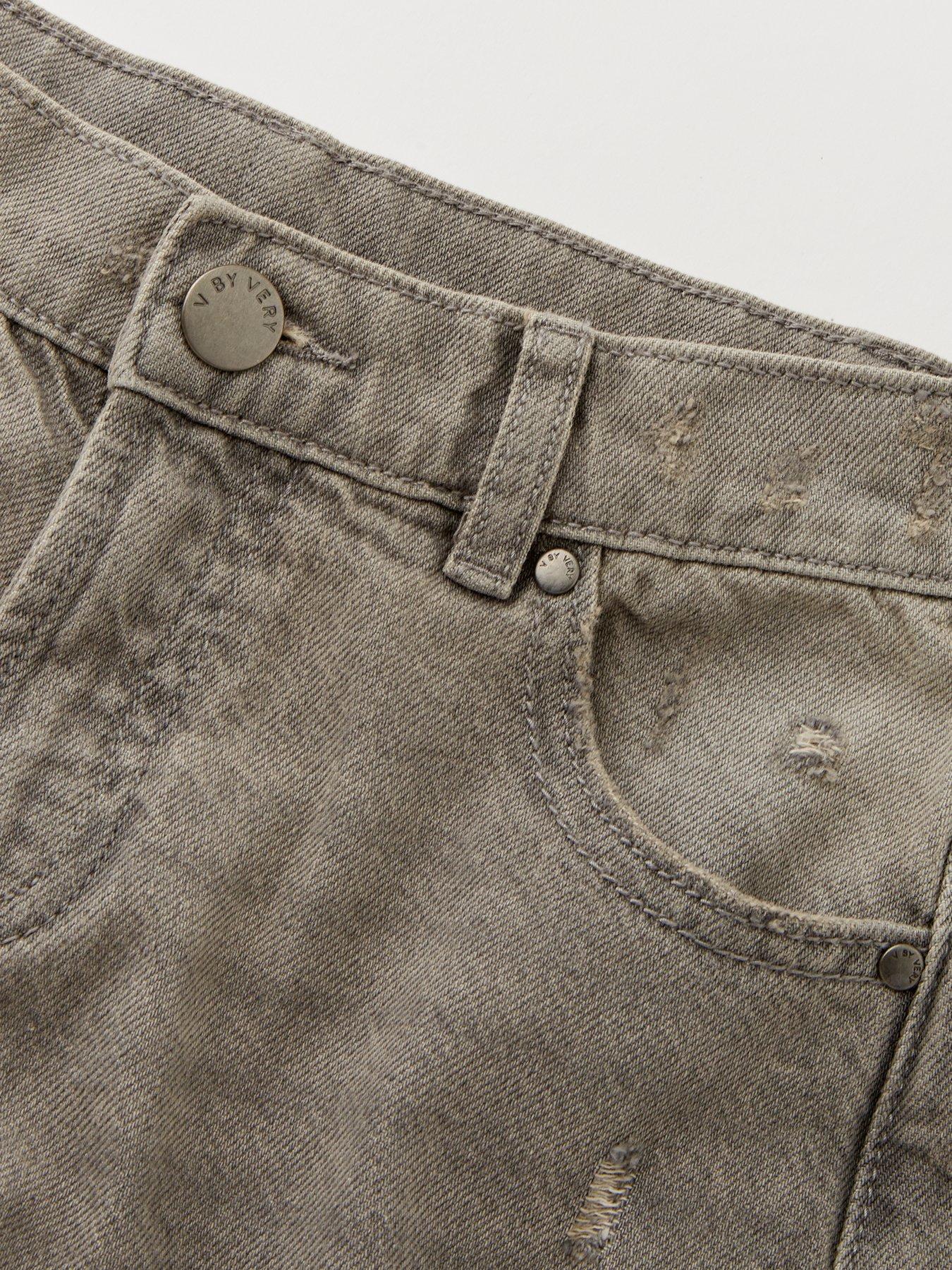 Image 3 of 4 of V by Very Girls Wide Leg Jeans - Grey