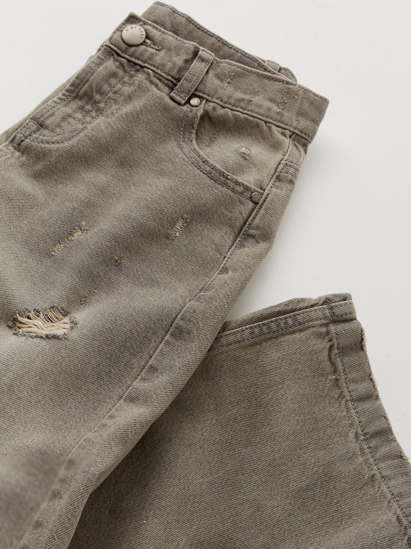 Image 4 of 4 of V by Very Girls Wide Leg Jeans - Grey