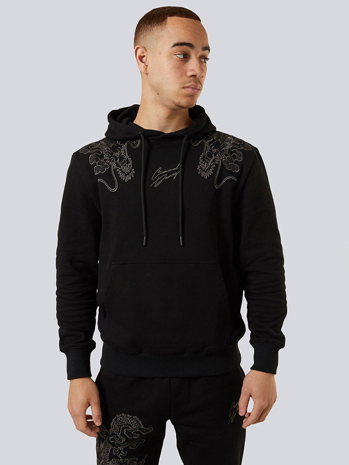 Criminal damage black hoodie hotsell